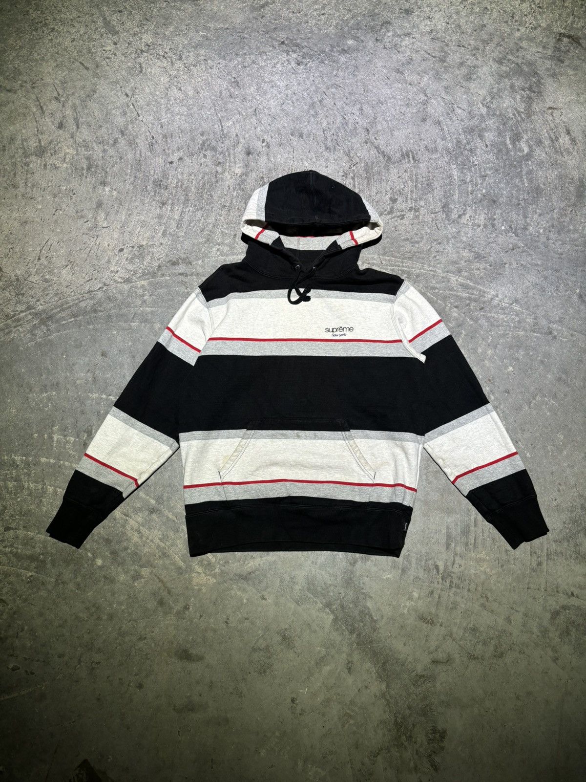 Supreme Supreme Striped Embroidered Hoodie Size US S / EU 44-46 / 1 - 2 Thumbnail
