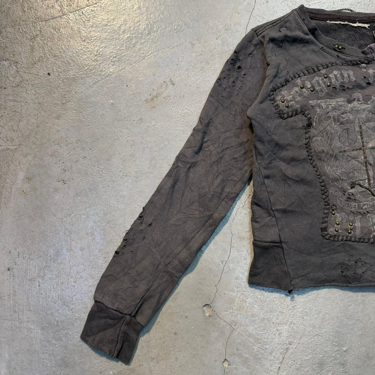 Japanese Brand RELIGION N' ROCK Japanese Grunge Punk Studded Zip-up Sweater Size S / US 4 / IT 40 - 5 Thumbnail
