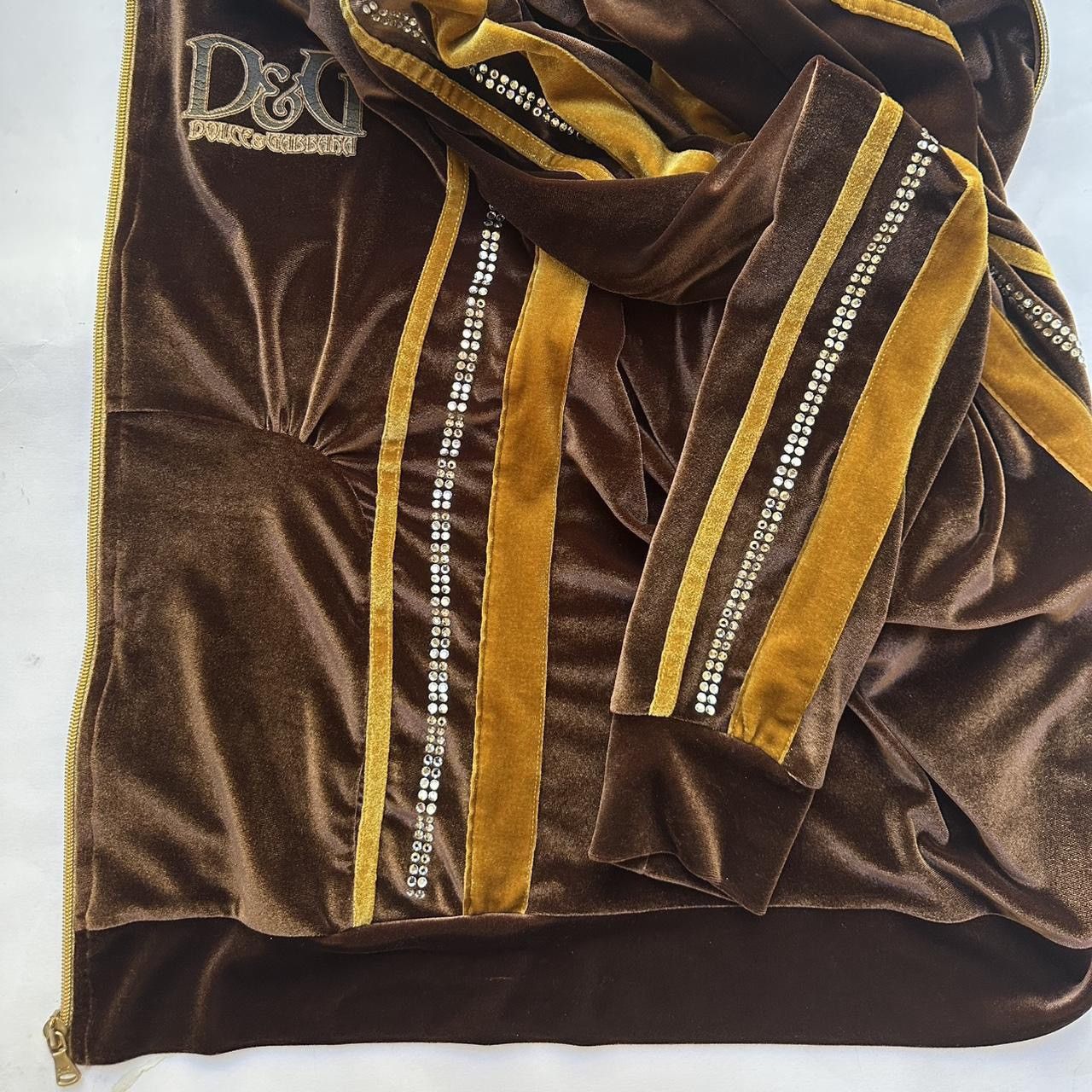 Dolce & Gabbana 2000s Dolce and gabbana velvet tracksuit jacket Size M / US 6-8 / IT 42-44 - 8 Thumbnail