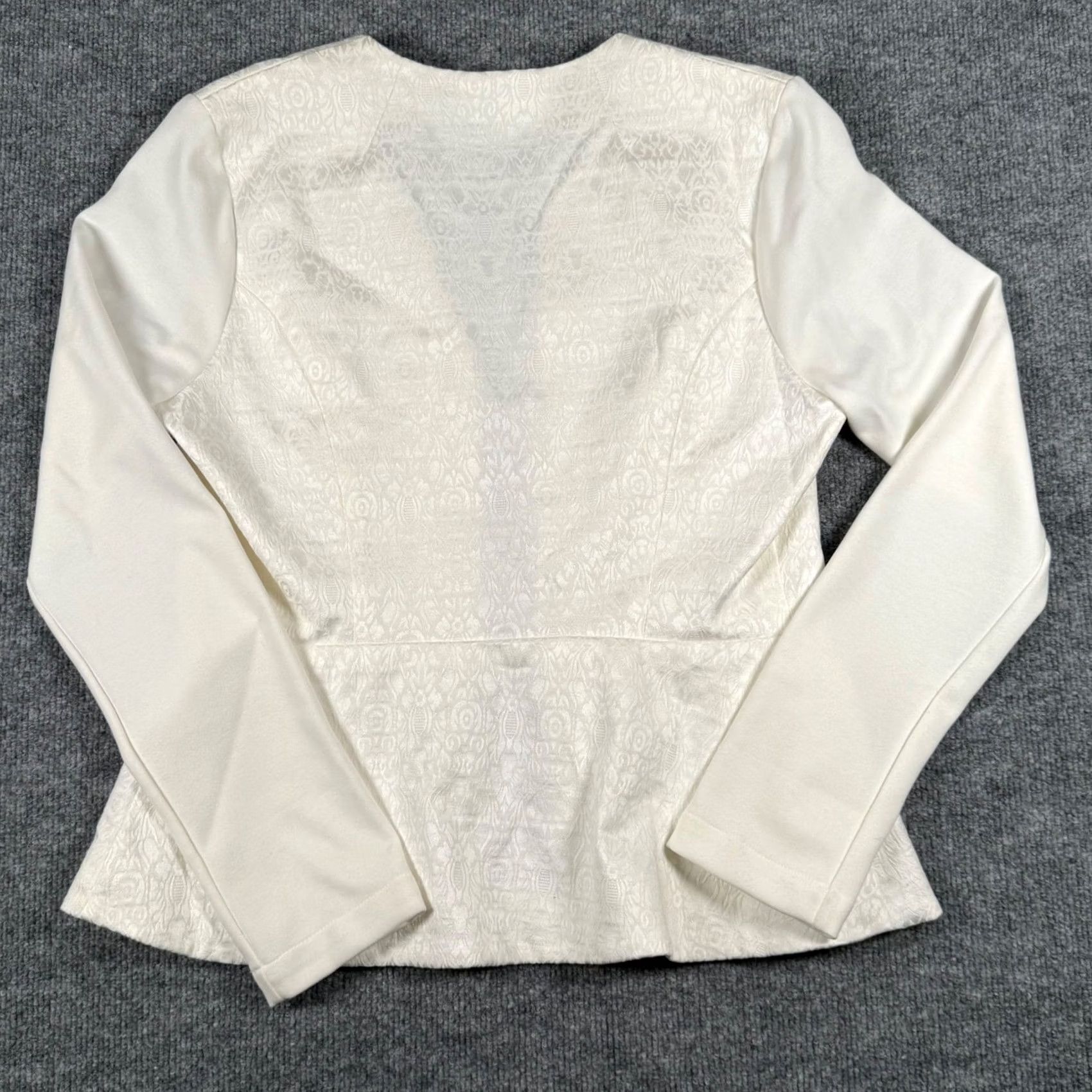 Vintage Robbi Nikki Lg Jaquard Textured Peplum Blazer Jacket Elegant Glam Formal Wedding Womens Size L / US 10 / IT 46 - 3 Thumbnail