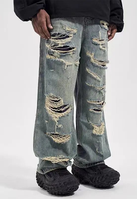 VIBE High street beggars ruin double layer ripped jeans Size US 32 / EU 48 - 4 Thumbnail