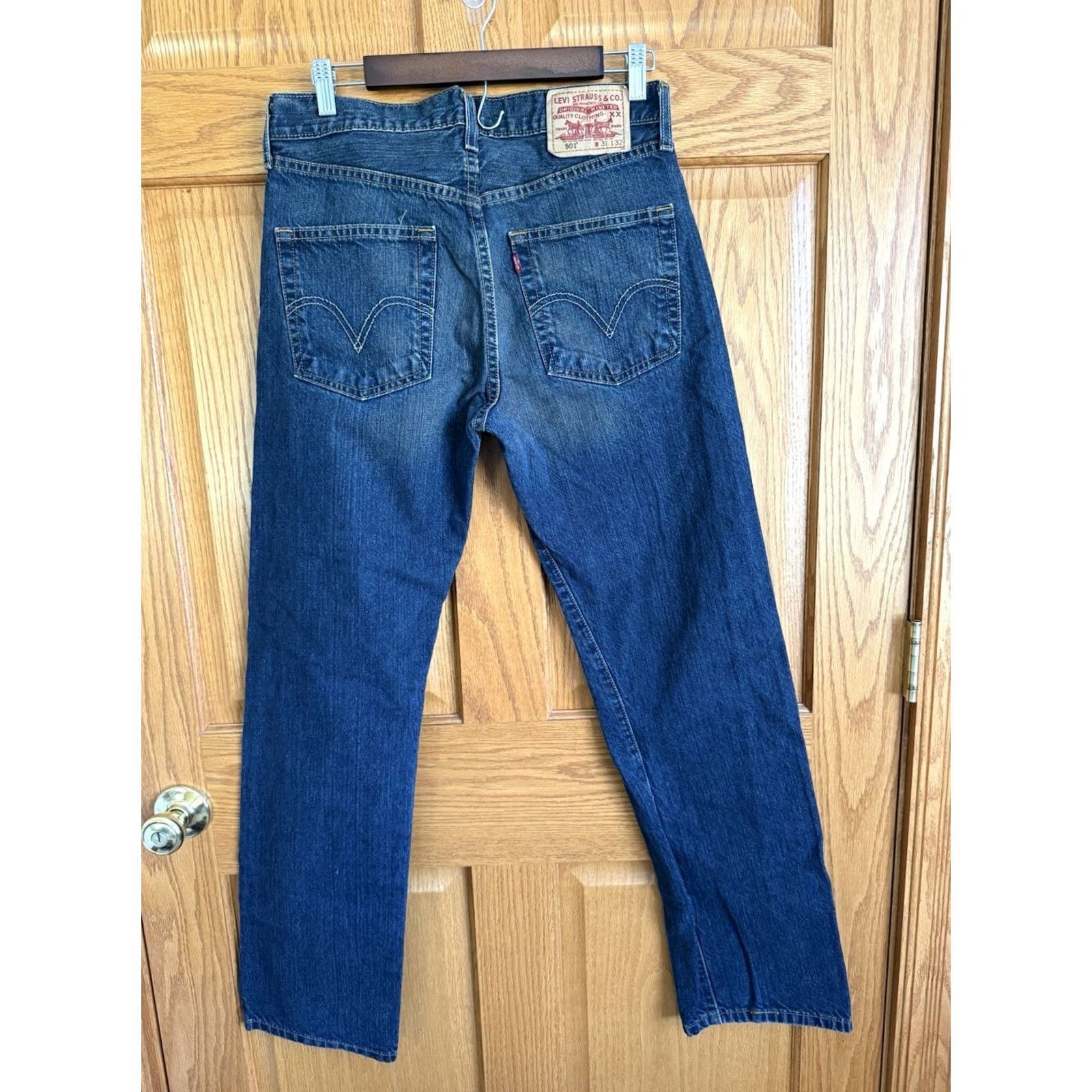 Levi's Levi's 501 Jeans - Dark Wash - 31x32 - Regular Fit - Denim - Button Closure - 5-Pocket - Blue - Men Size US 31 - 2 Thumbnail