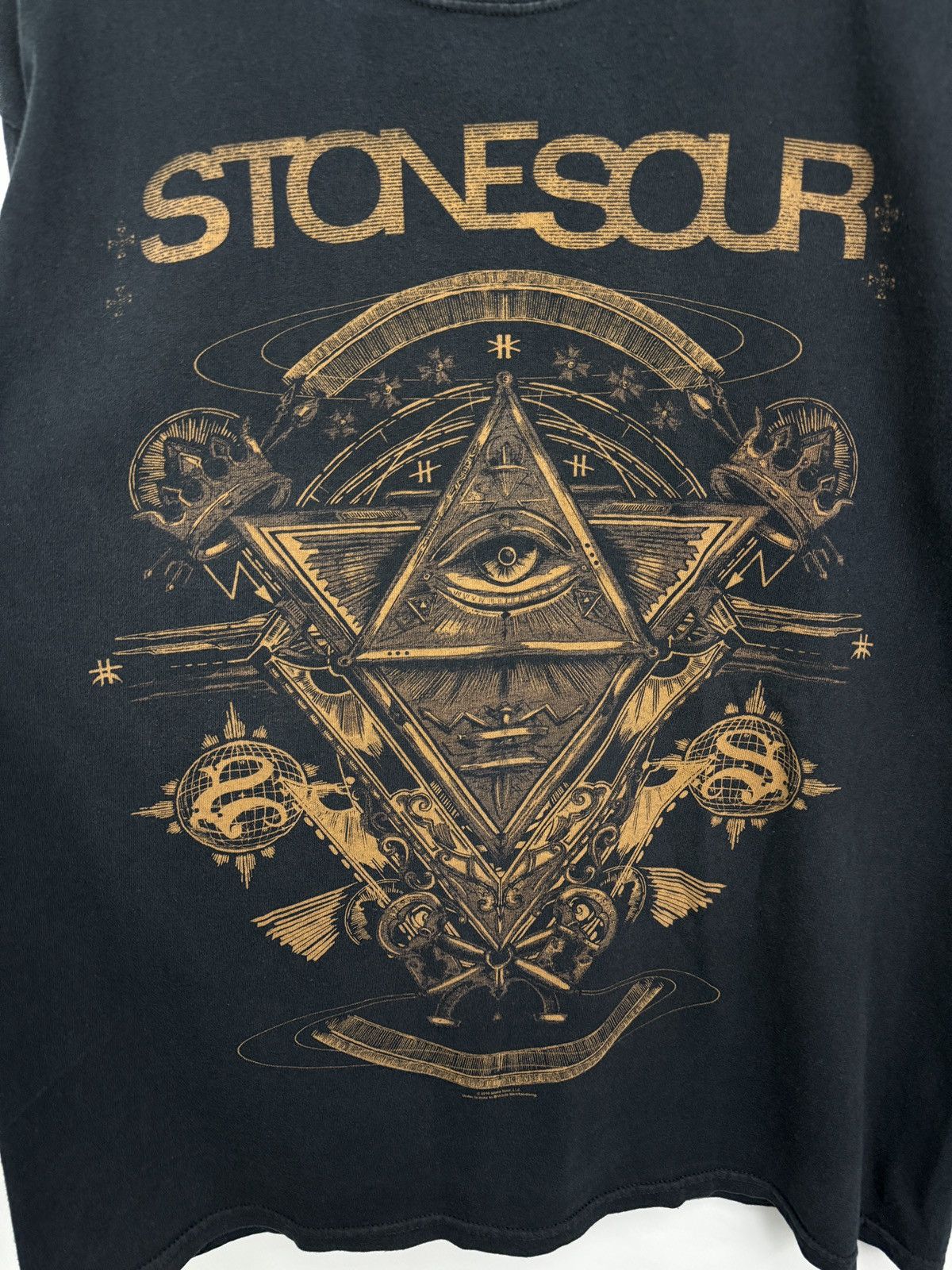 Gildan 🇺🇸 Vintage Stone Sour Audio Secrecy 2010 T-Shirt Hard Rock Size US L / EU 52-54 / 3 - 4 Thumbnail