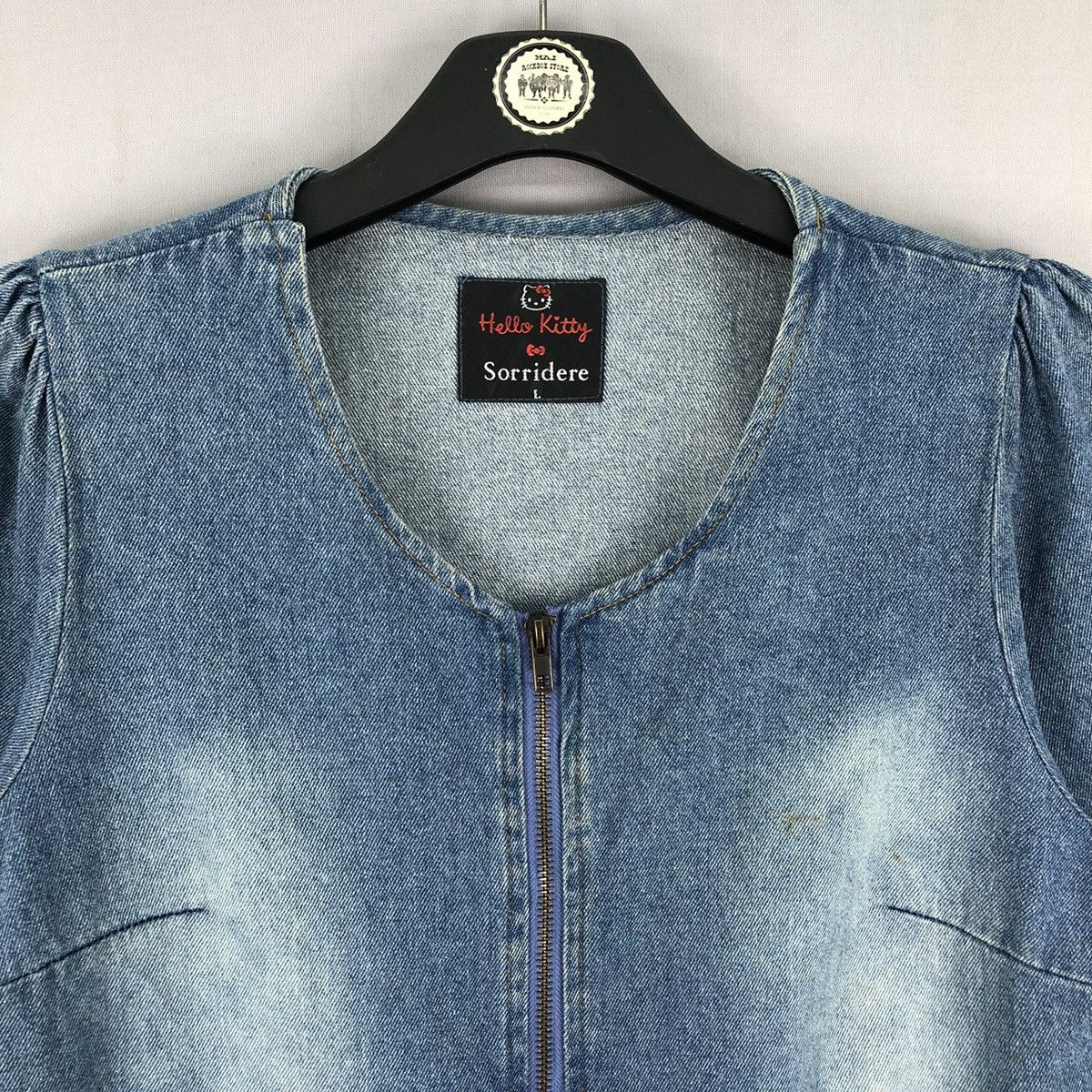 Anime 2015 Hello Kitty x Sorridere Women Denim Jacket Zipper Size XS / US 0-2 / IT 36-38 - 7 Thumbnail