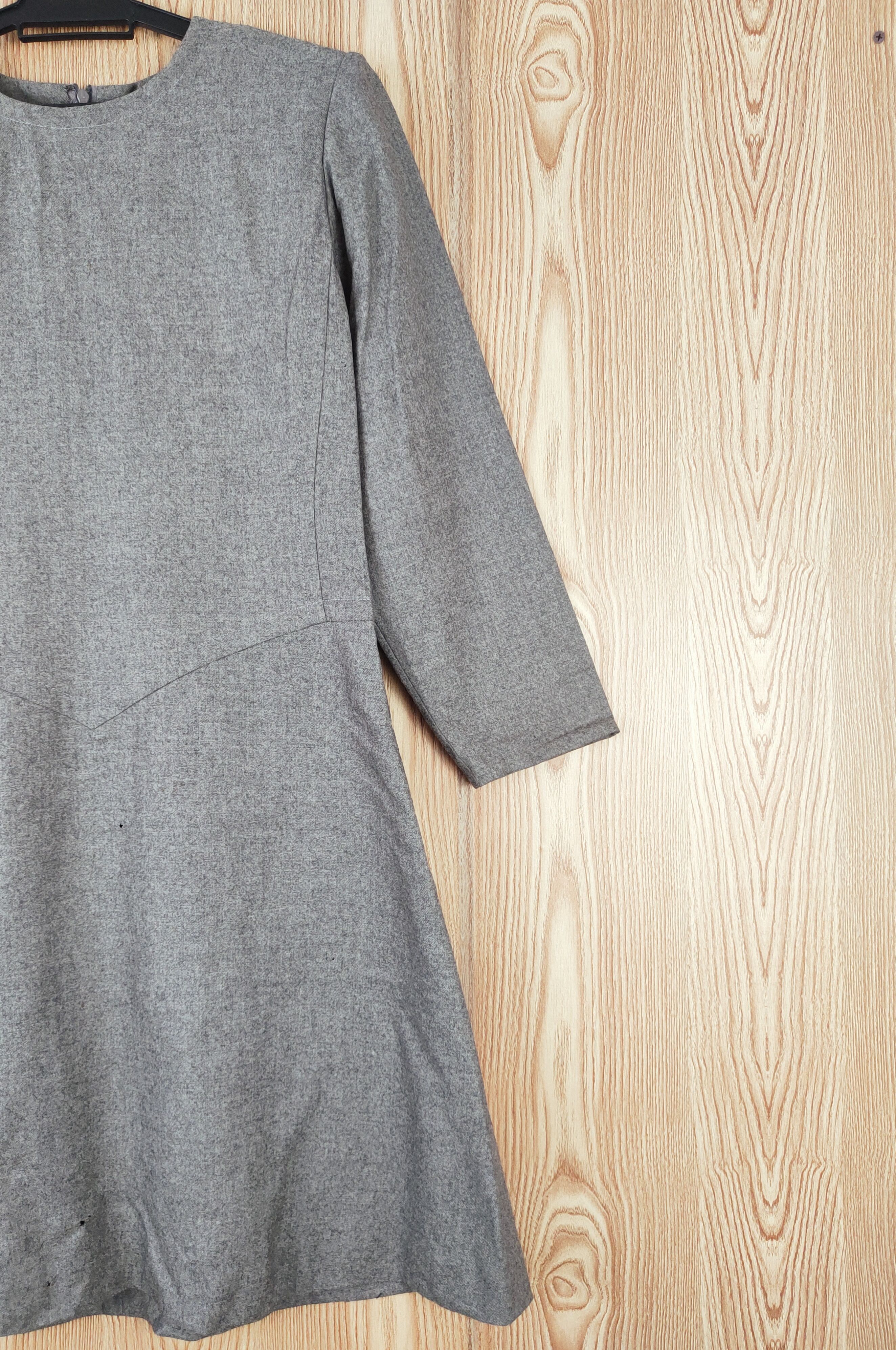 Designer × Yves Saint Laurent Yves Saint Laurent Gray Long Sleeve Midi Dresses Size S / US 4 / IT 40 - 8 Thumbnail
