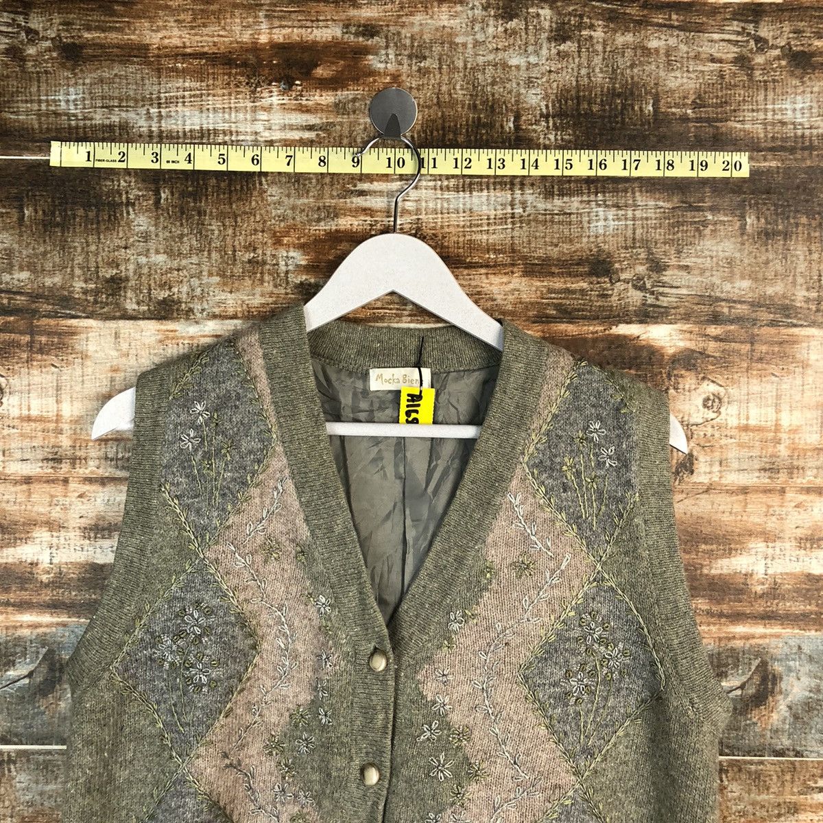 Homespun Knitwear Mocka Biene Grey Cardigan Vest Knitwear #A1658 Size US M / EU 48-50 / 2 - 4 Thumbnail
