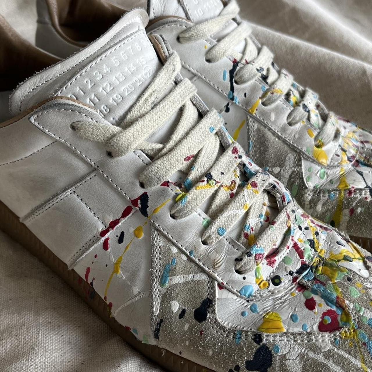Maison Margiela Maison Margiela Paint Splatter GAT Sneakers White EU 39 Size US 6.5 / EU 39-40 - 6 Thumbnail