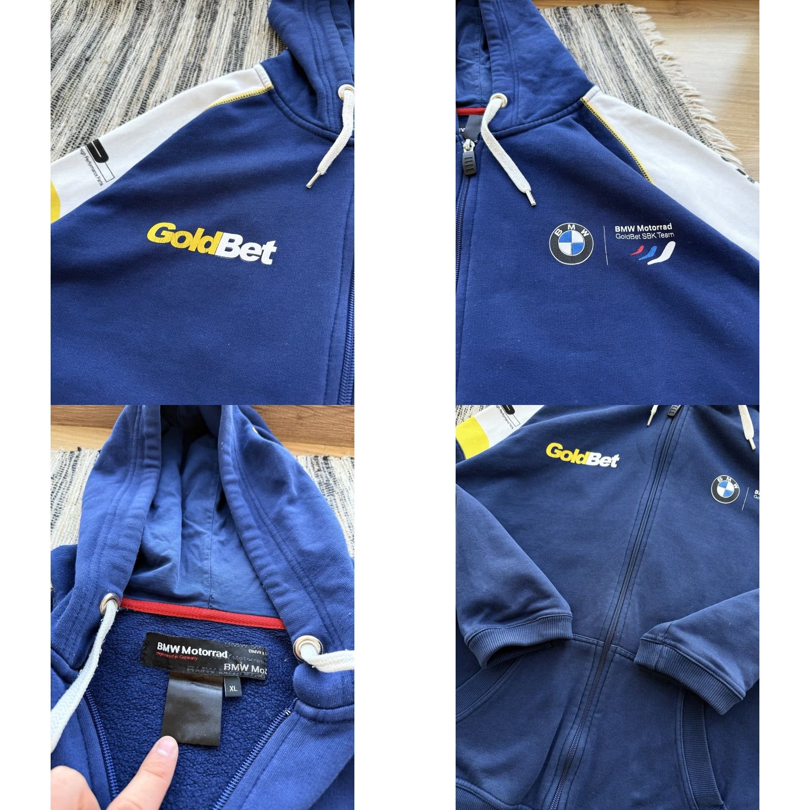 BMW BMW Motorrad SBK Racing Hoodie XL Blue Nike Athletic Authentic Zip Embroidered Logo Pockets Hooded Vintage Racing Bmw Hoodie Mens Size US XL / EU 56 / 4 - 8 Thumbnail