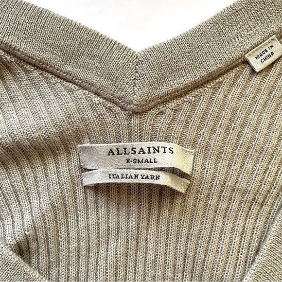 Allsaints Allsaints V Neck Ribbed Sweater - XS/S, OVERSIZED! Size XS / US 0-2 / IT 36-38 - 5 Thumbnail