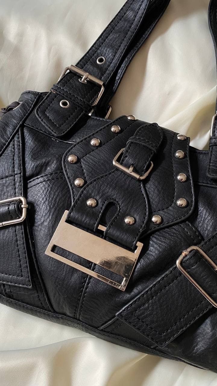 Vintage Vintage black leatherette shoulder bag Size ONE SIZE - 9 Thumbnail