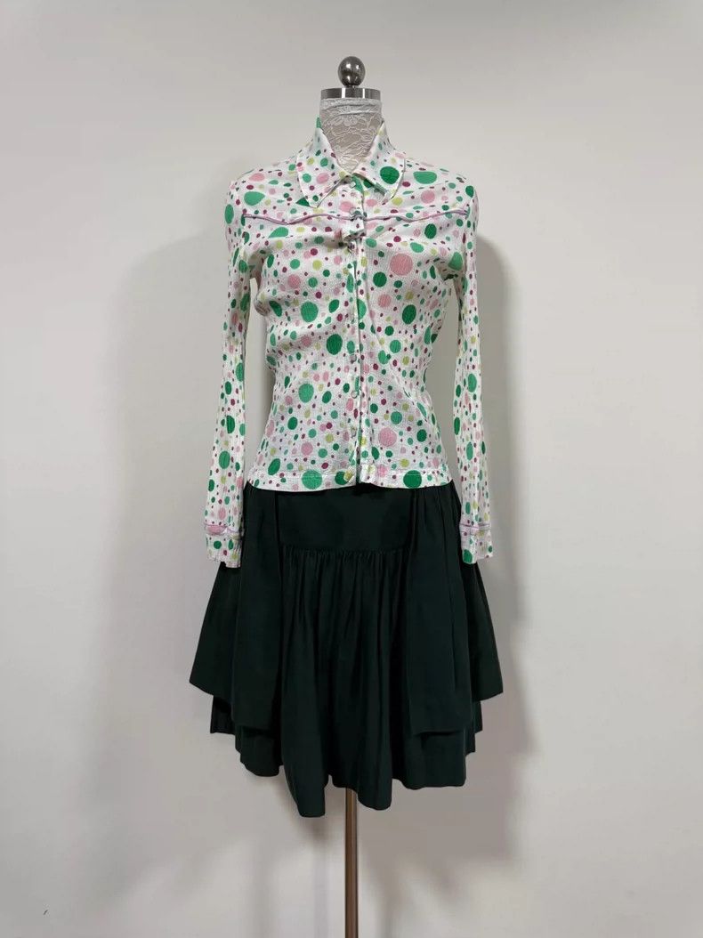 Vivienne Westwood Vivienne Westwood size2 Dark green wavy double pleated skir Size 26" / US 2 / IT 38 - 6 Thumbnail