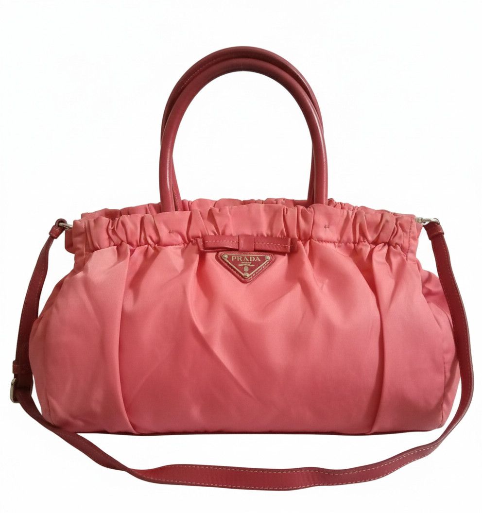 Prada Vintage PRADA 2 Way Pink Nylon Tessuto Bag Size ONE SIZE - 1 Thumbnail