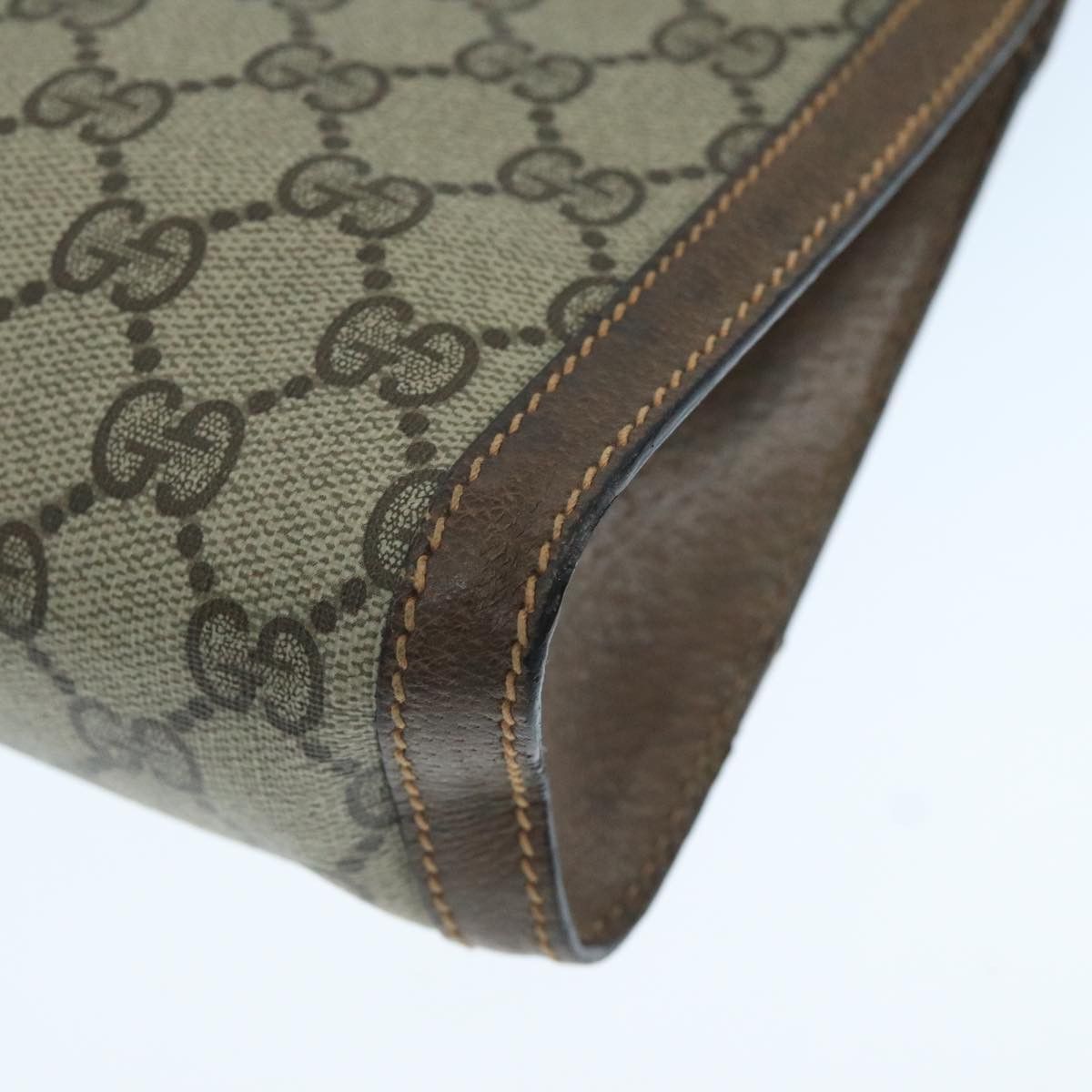 Gucci GUCCI GG Supreme Web Sherry Line Clutch Bag Pvc Beige Red Size ONE SIZE - 15 Thumbnail