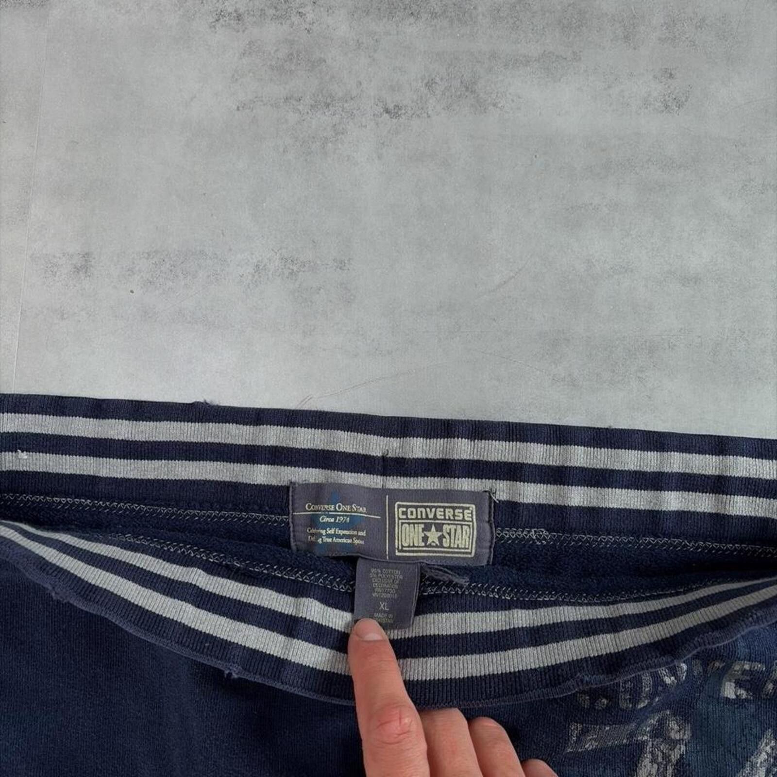 Converse Y2K Navy Converse Grunge Gothic Skater Baggy Sweatpants Size US 36 / EU 52 - 4 Thumbnail