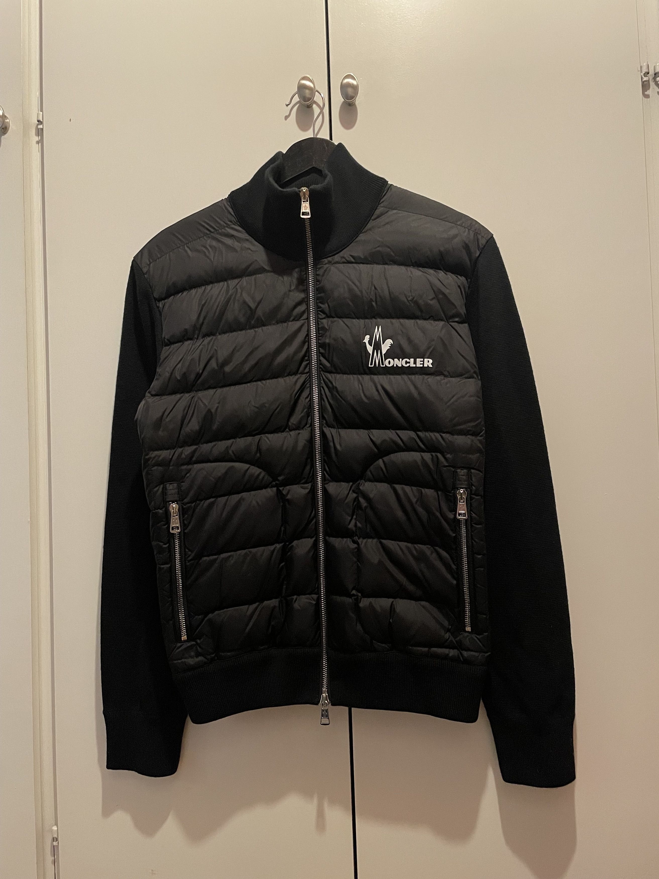 image of Moncler Down Cardigan in Black, Men's (Size Medium)