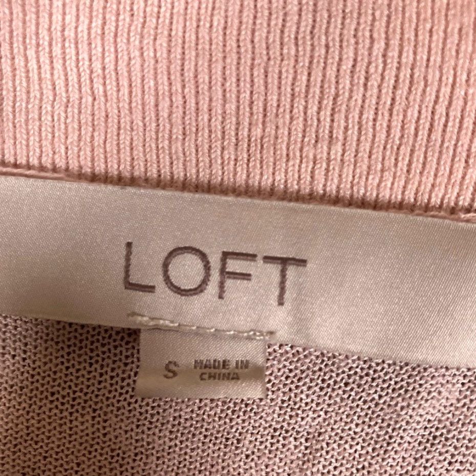 Loft LOFT Cardigan Sweatshirt Women Small Open Front Sheer Long Sleeve Knit Lightweight Casual Workwear Fall Winter Spring Salmon Pink Size S / US 4 / IT 40 - 6 Thumbnail