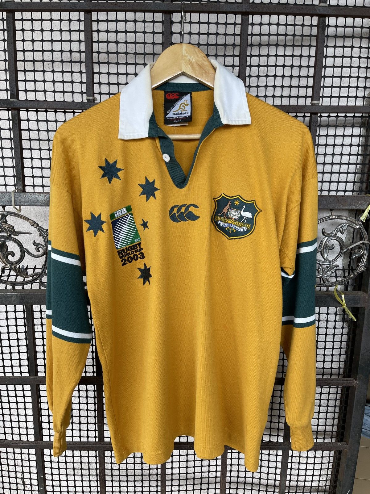 image of Canterbury Of New Zealand x England Rugby League vintage Canterbury Irb Rugby World Cup Shirt in Ye