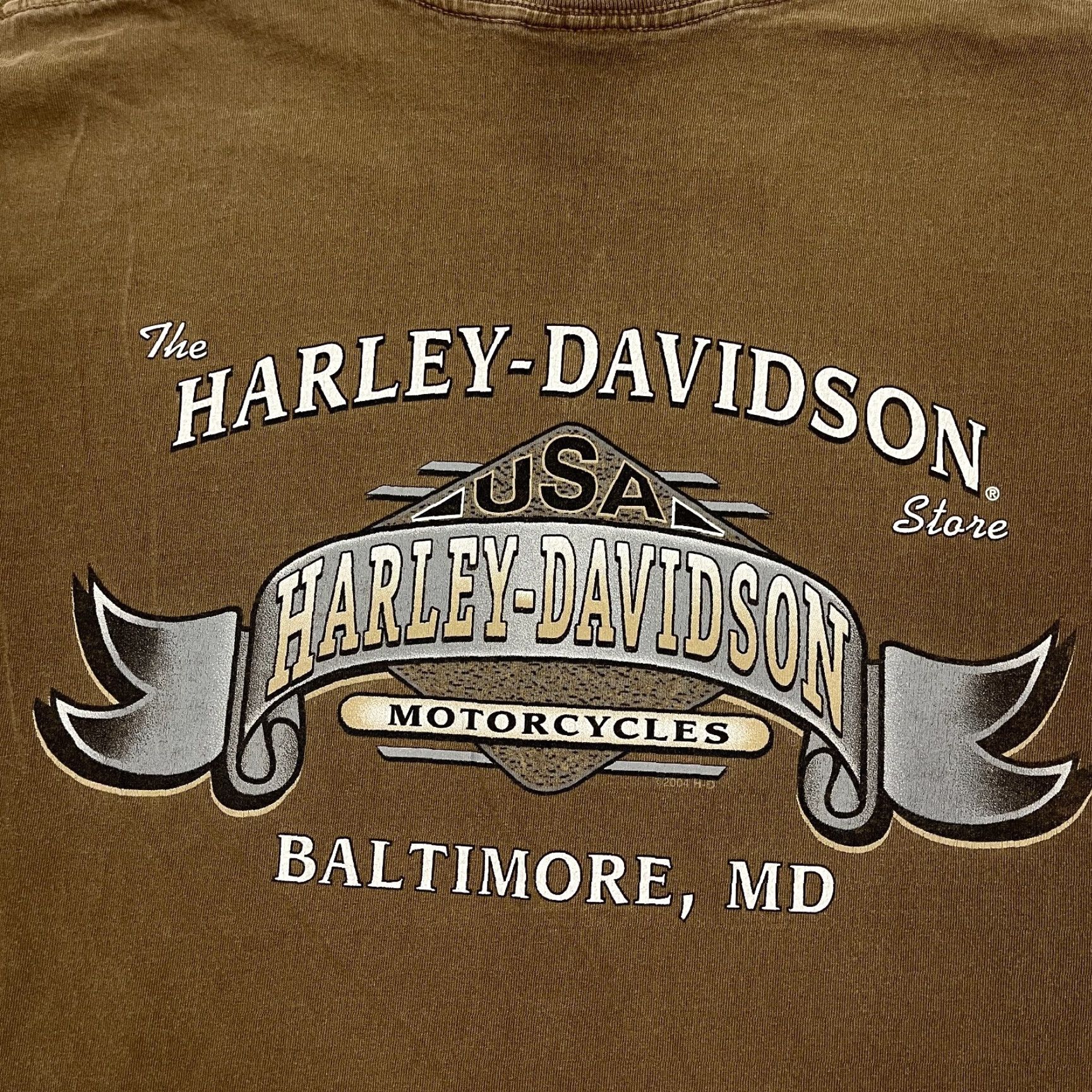Harley Davidson VTG 90s Harley-Davidson Shirt Mens M Faded Brown Flame Graphic Tee Size US M / EU 48-50 / 2 - 3 Thumbnail