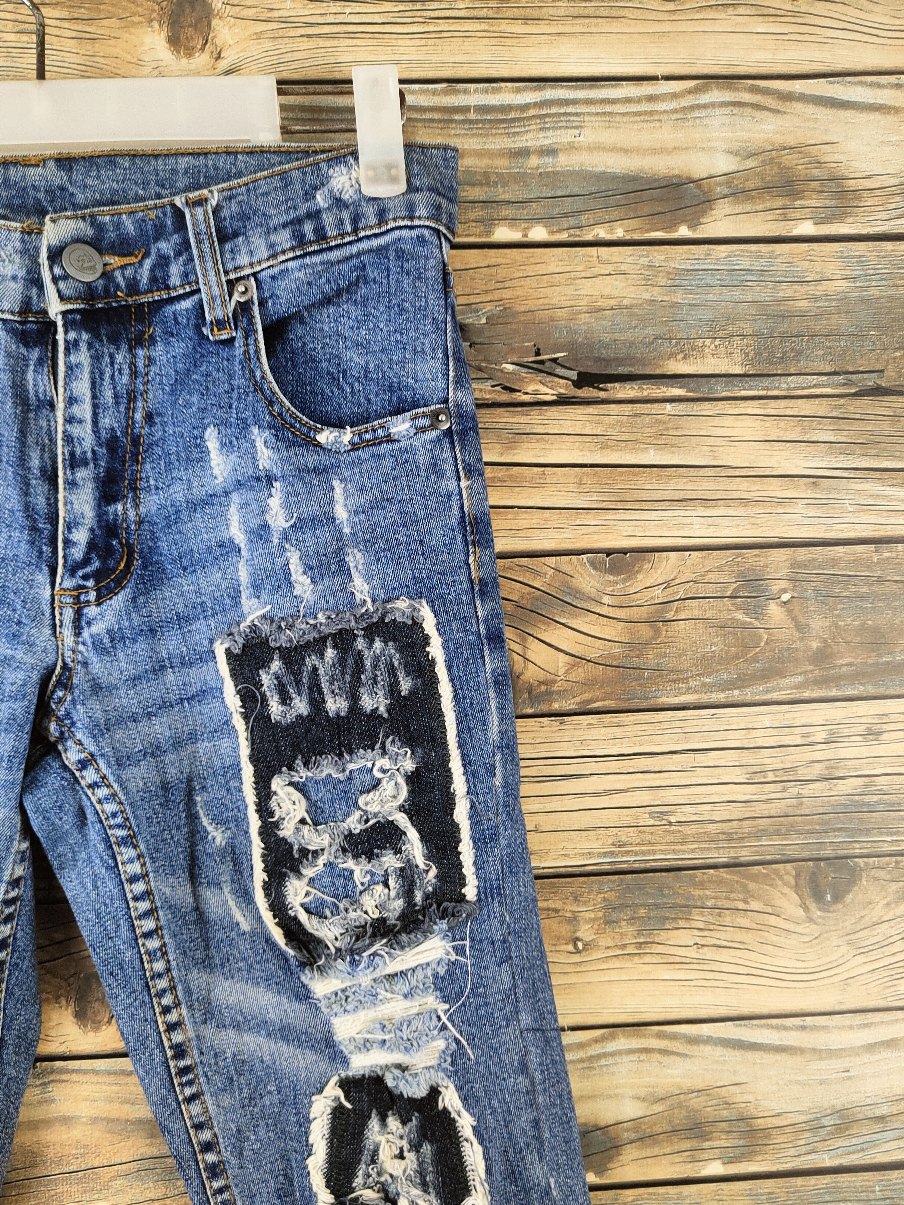 Cheap Monday DL Cheap Monday Blue Distressed Ripped Jeans #46-780 Size US 26 / EU 42 - 5 Thumbnail