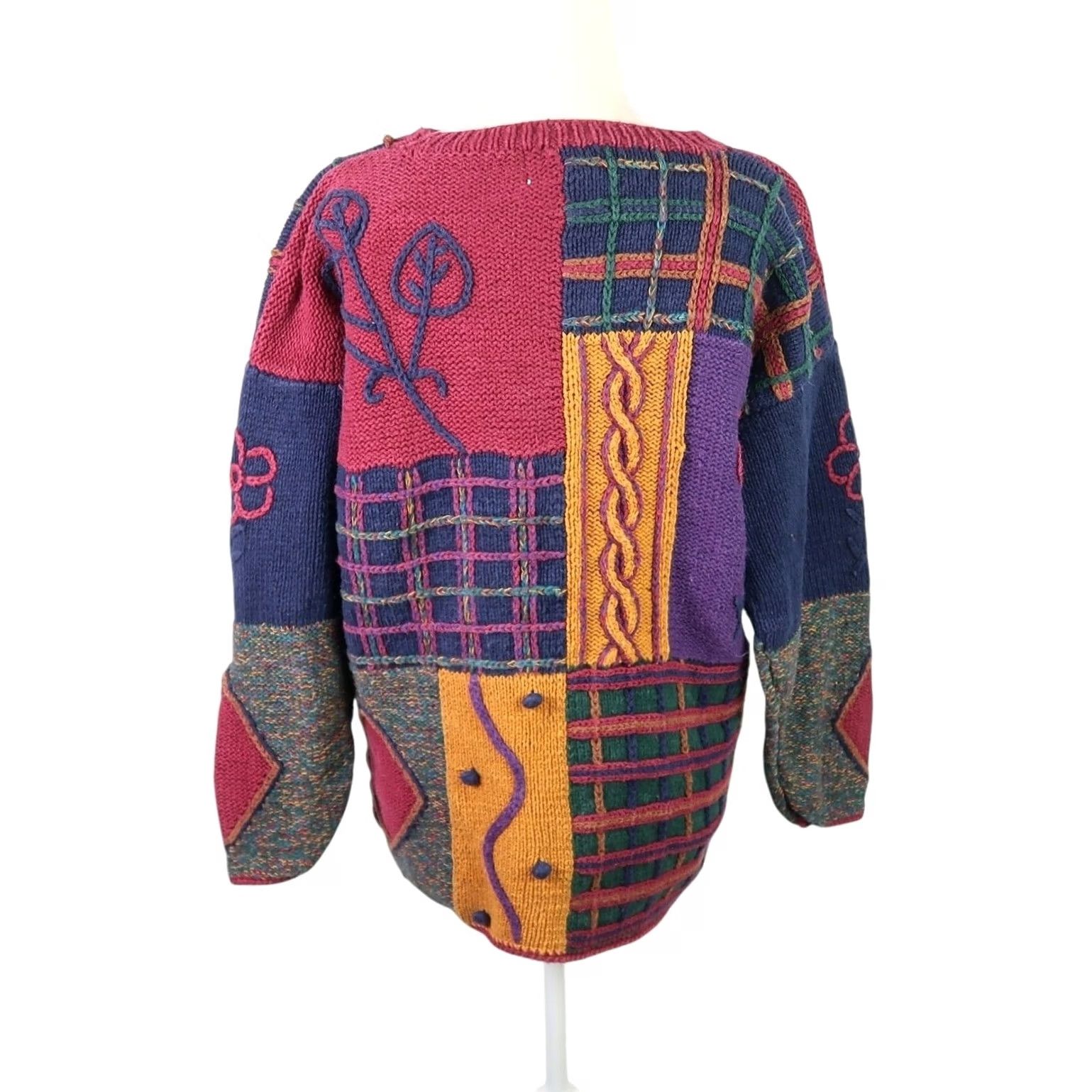 Vintage VINTAGE Casual Elements sweater Patchwork Plaid Embroidered Crew Neck Women S Size S / US 4 / IT 40 - 4 Thumbnail