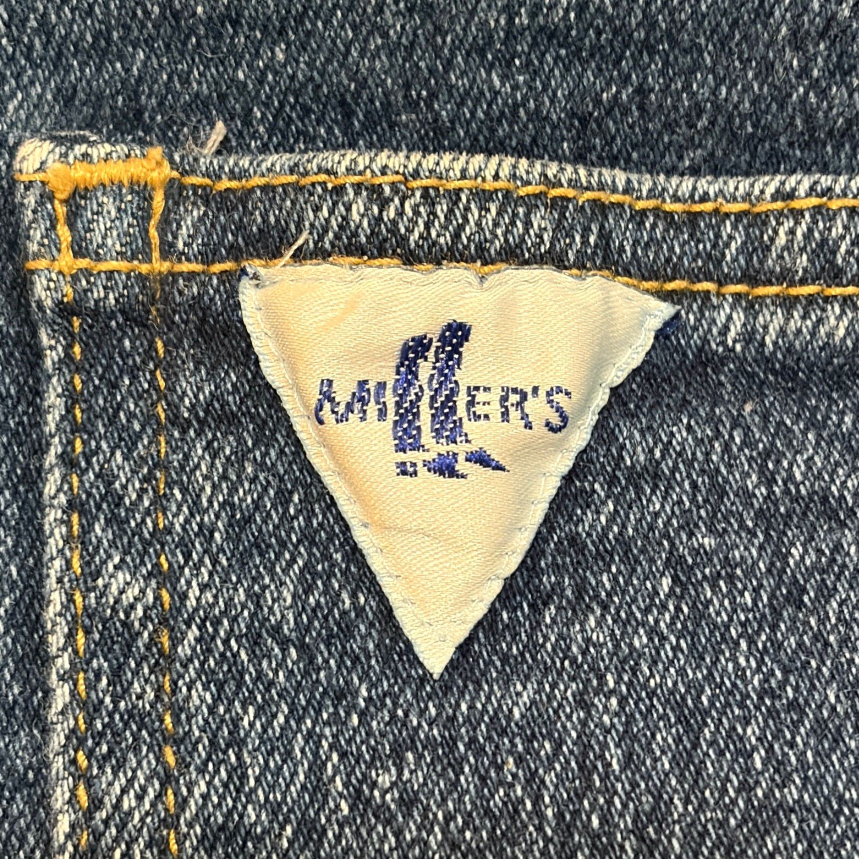 Vintage VINTAGE Millers Jeans Men's 36x28 Knee Patch Denim 5-Pocket Button Zip Straight 98% Cotton/2% Spandex Hong Kong Blue Retro 90s 80s Sport Jeans Mens Size US 36 / EU 52 - 6 Thumbnail