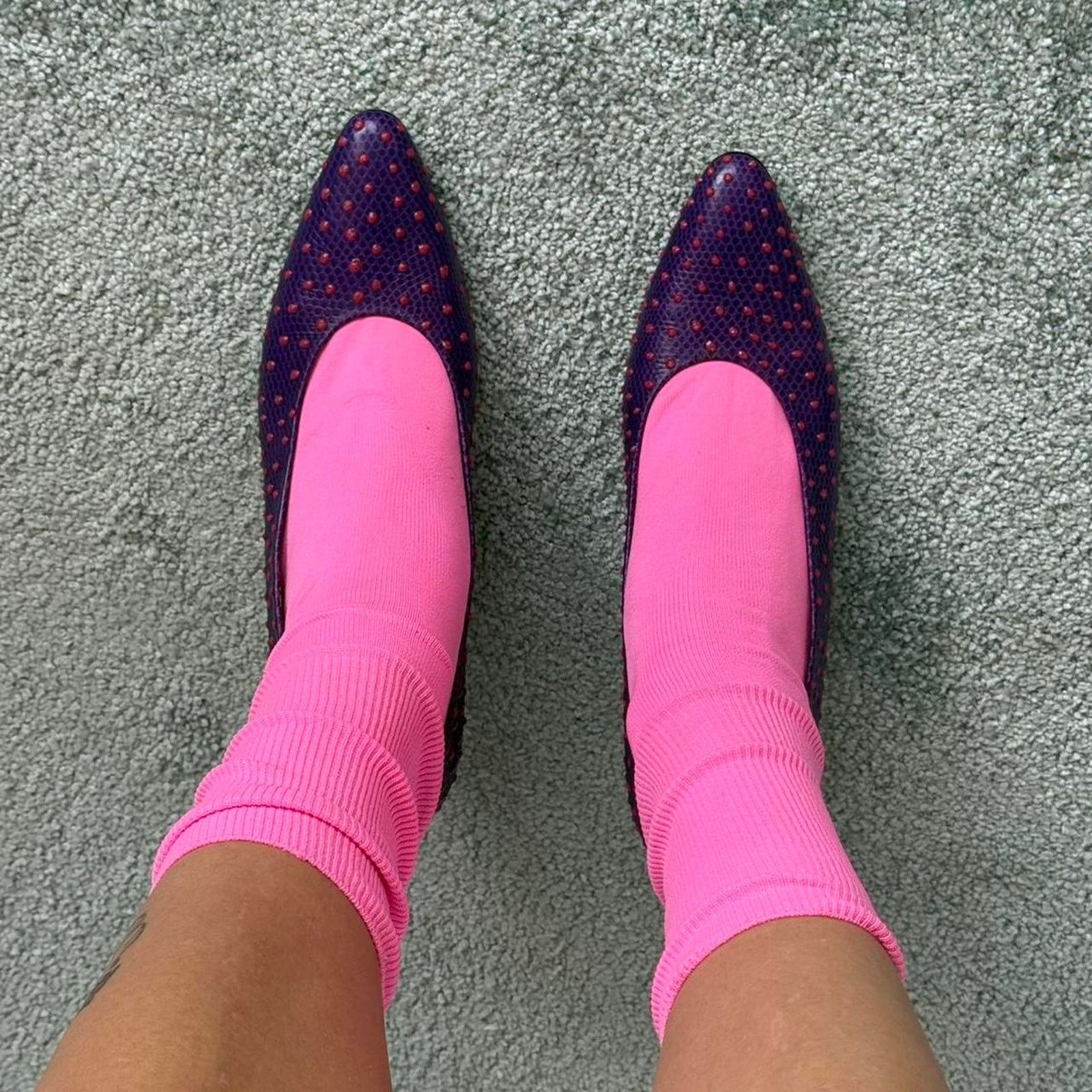 Evan Picone ✧ neon polka dot kitten heels ⋆ vintage evan picone ✧ ⋆ Size US 8.5 / IT 38.5 - 4 Thumbnail