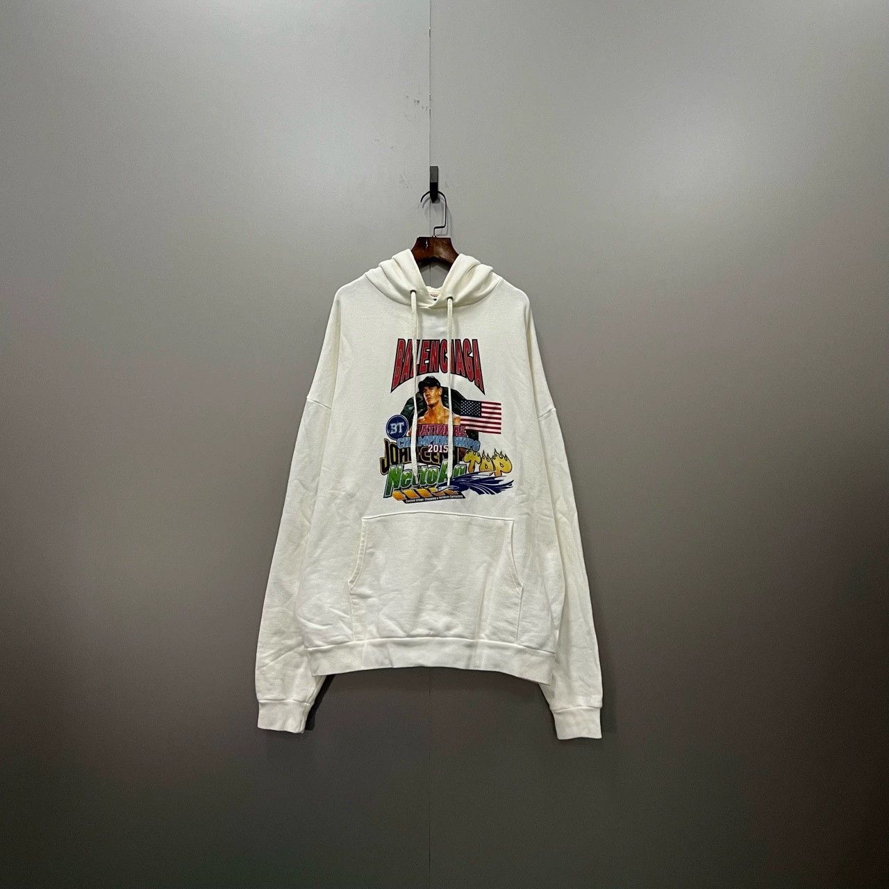 Balenciaga White Graphic Logo Hoodie - dmc