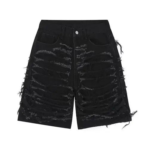 Vintage damaged fade ripped punk shorts Size US 34 / EU 50 - 3 Thumbnail