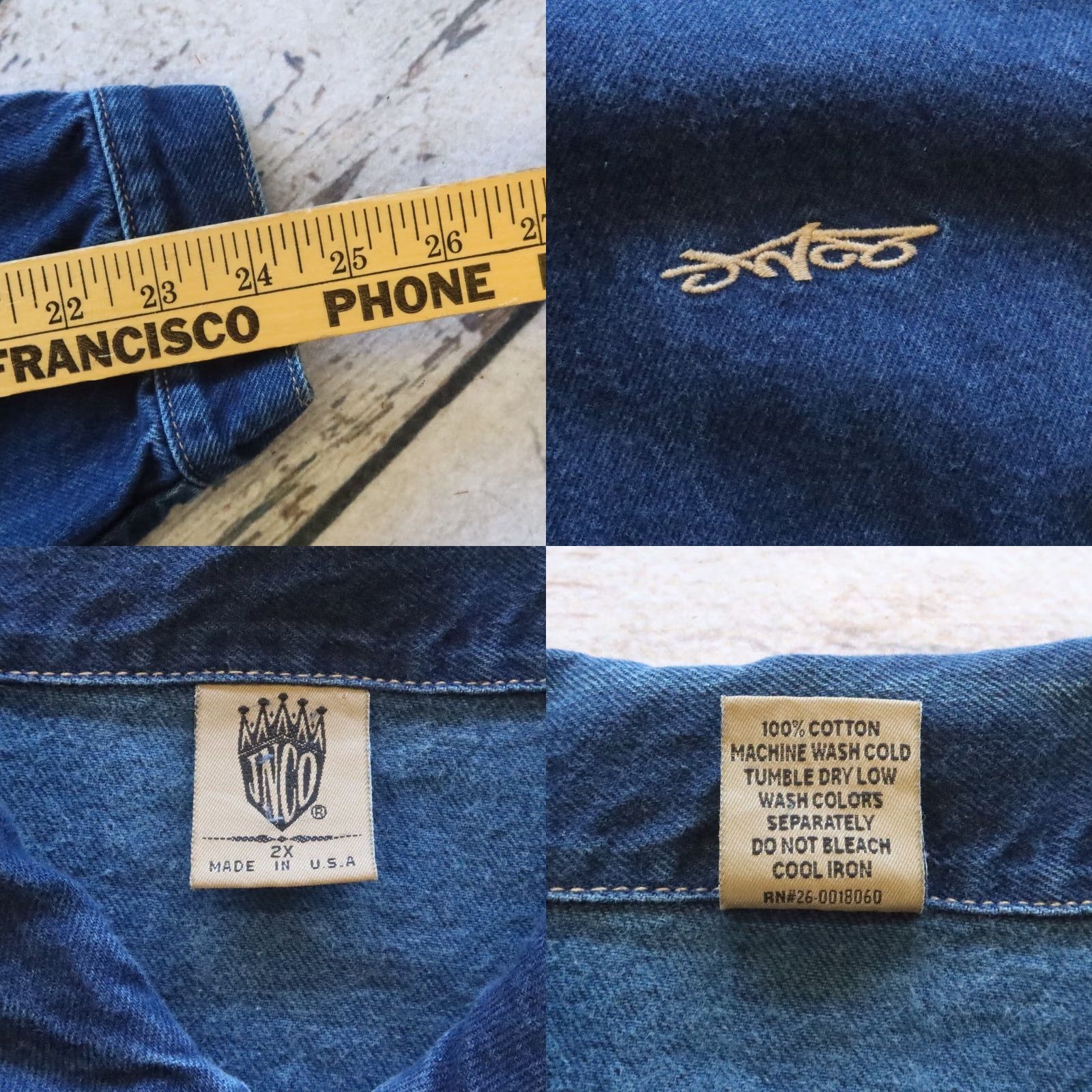 JNCO VINTAGE JNCO Denim Jacket Size XXL Blue Men Jacket 2XL Denim Parka 1990s Size US 39 - 8 Thumbnail
