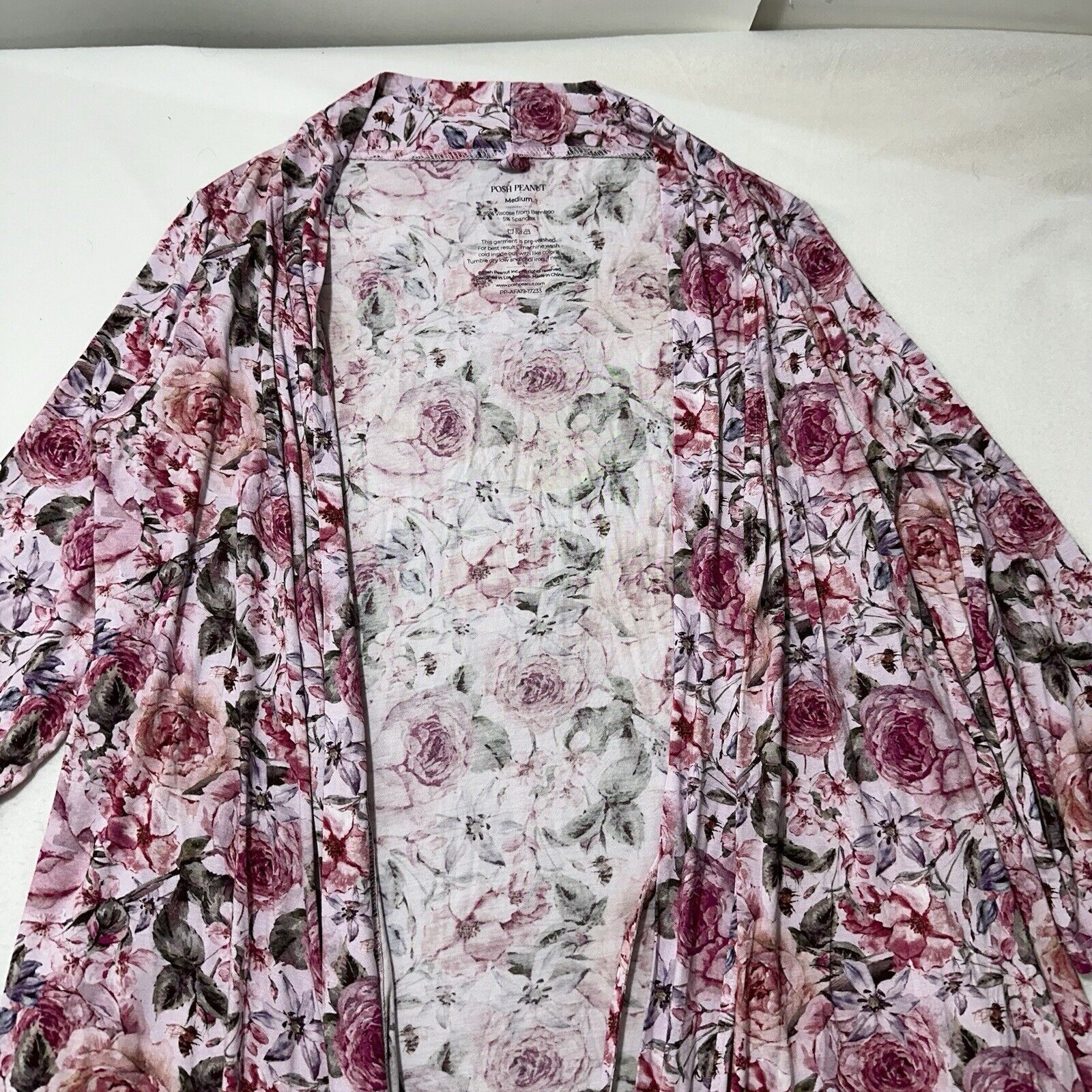 Other Posh Peanut Medium 3/4 Sleeve Bamboo Floral Cardigan Size M / US 6-8 / IT 42-44 - 2 Thumbnail