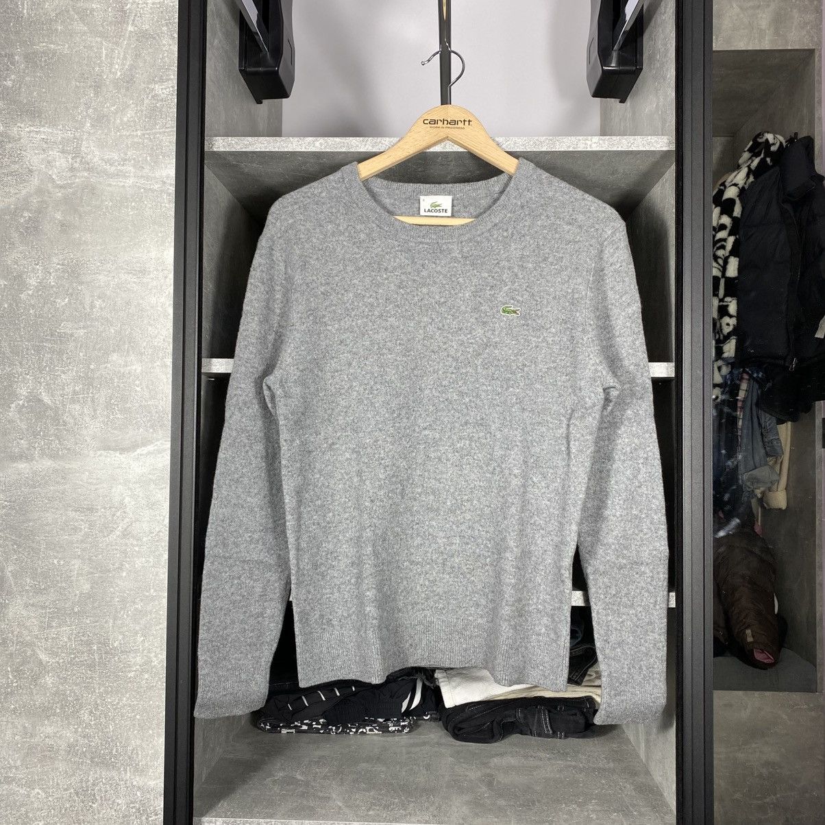 Lacoste × Vintage VINTAGE Y2K LACOSTE WOOL KNITTED SWEATSHIRT SWEATER KNIT Size US S / EU 44-46 / 1 - 1 Thumbnail