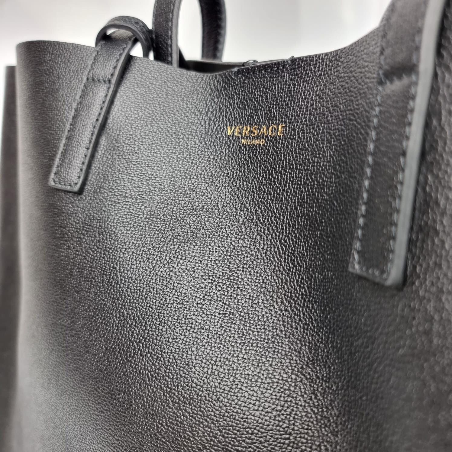 Versace VERSACE Black Leather Tote Bag New Size ONE SIZE - 7 Thumbnail