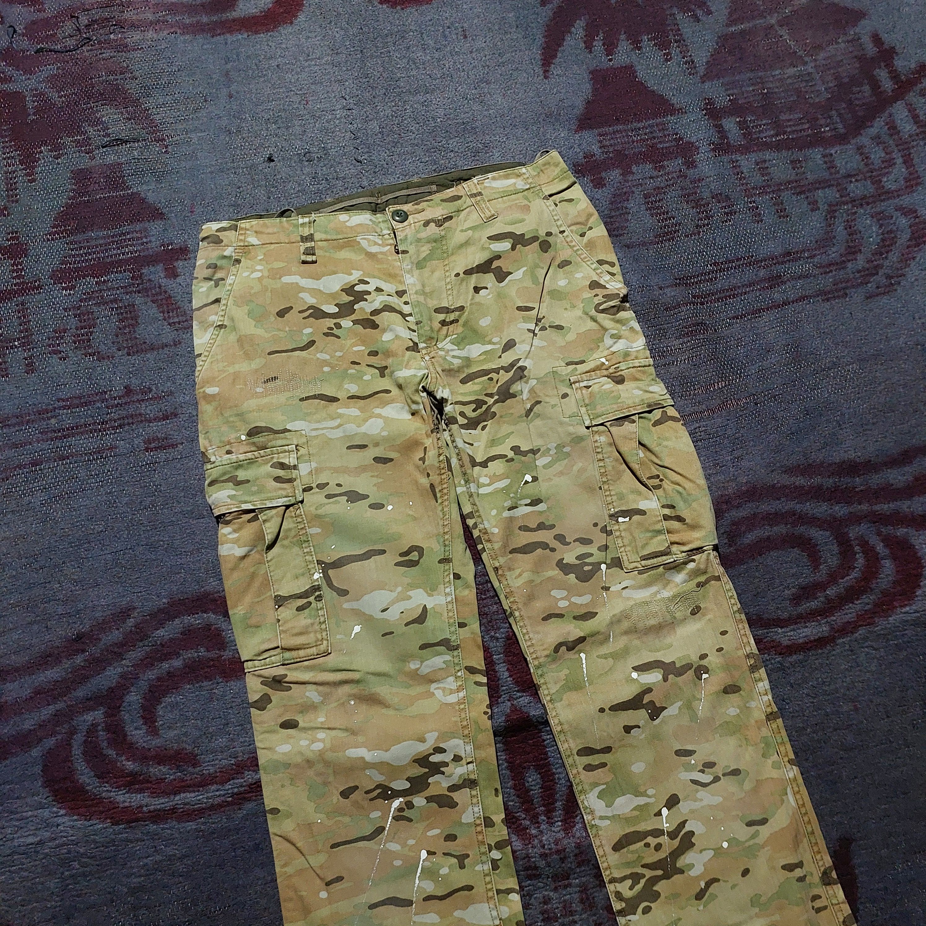 Buzz Rickson's Sophnet Camouflage Paint Splattered Cargo Pants Size US 32 / EU 48 - 2 Thumbnail