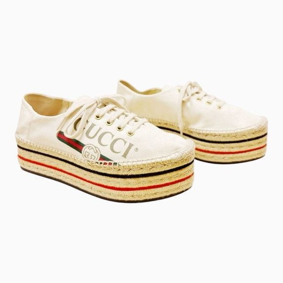 Gucci GUCCI Lilibeth Lace Up Platform Espadrilles Sneakers EU 40.5 Size US 10.5 / IT 40.5 - 1 Thumbnail
