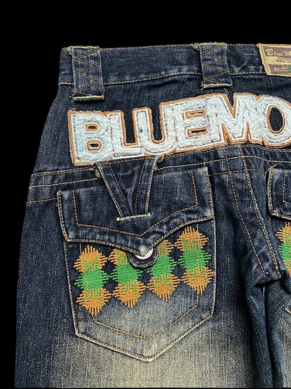 Vintage RARE 90s Blue Moon Blue Mudwash Clawmark Logo Insane Jean Size US 28 / EU 44 - 15 Thumbnail