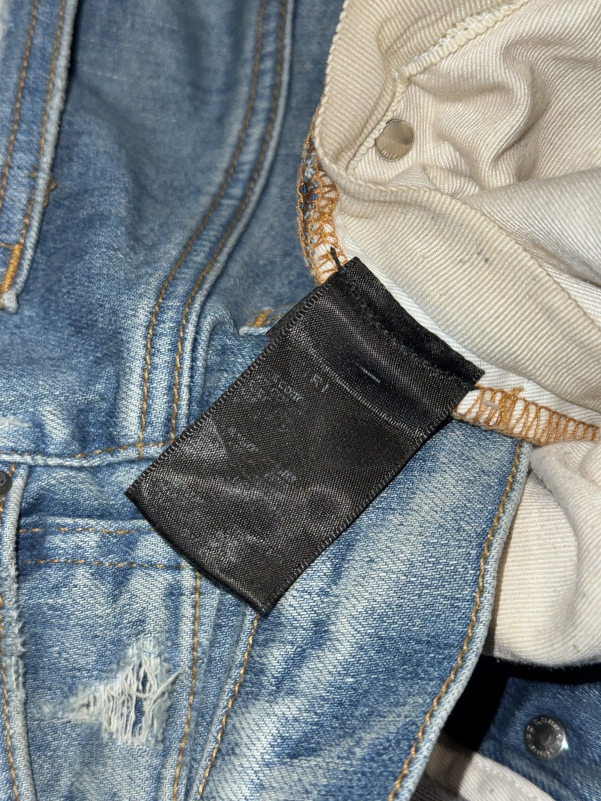 Amiri AMIRI BLUE DISTRESSED TRASHED JEANS Size US 31 - 17 Thumbnail