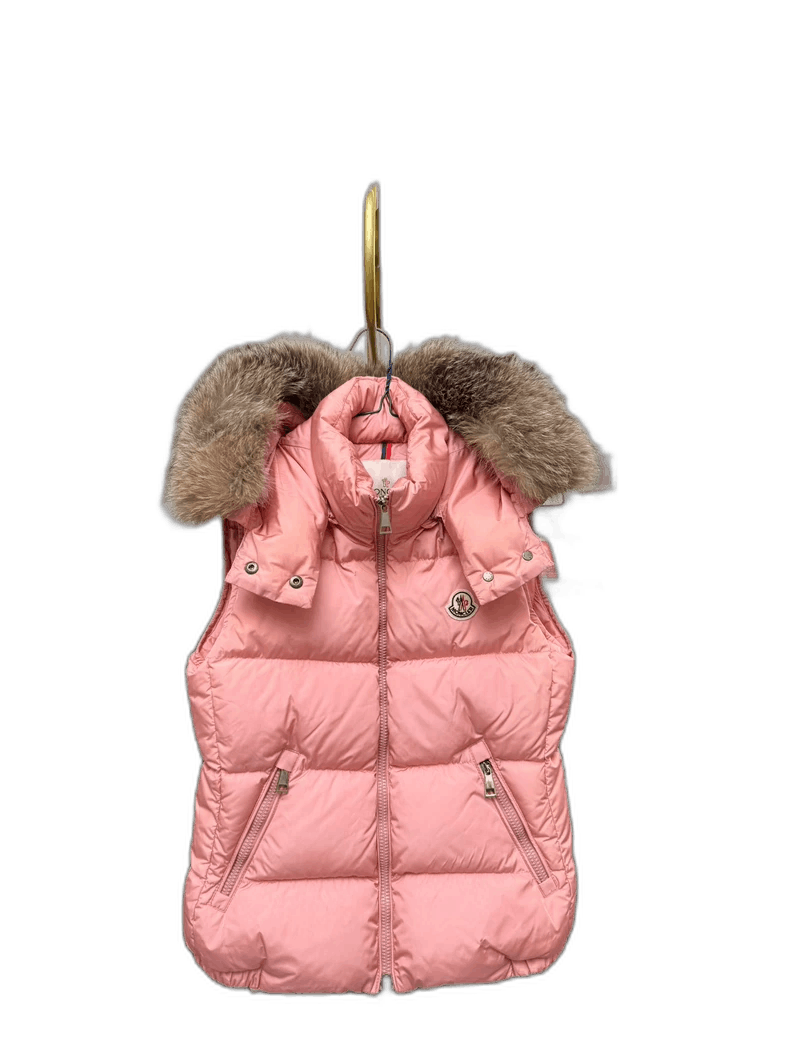 Moncler Moncler Pink Vest with Fur Collar Size XS / US 0-2 / IT 36-38 - 1 Thumbnail