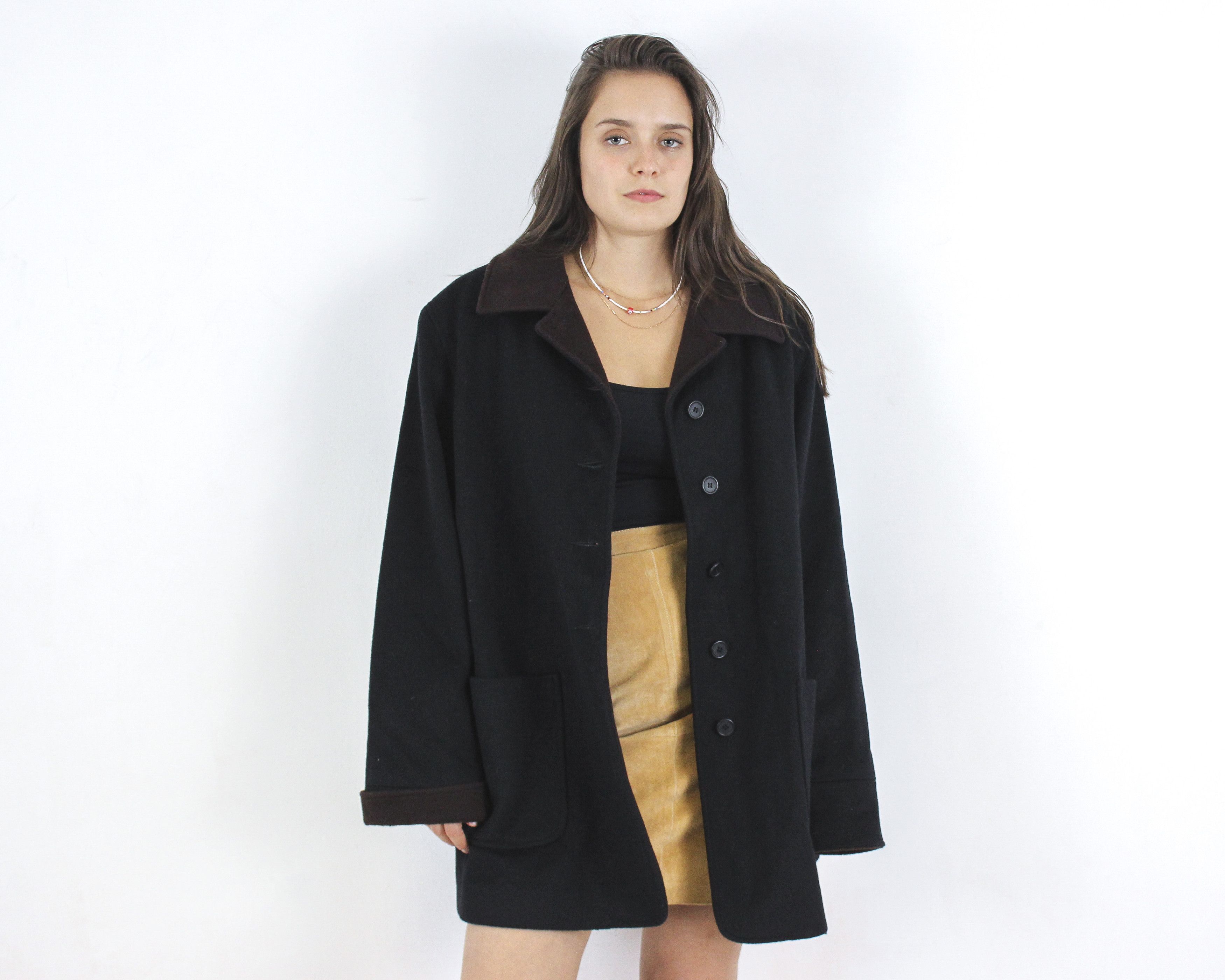 Other × Vintage FORECASTER Women L US 14 Wool Coat Overcoat Peacoat Size L / US 10 / IT 46 - 1 Thumbnail
