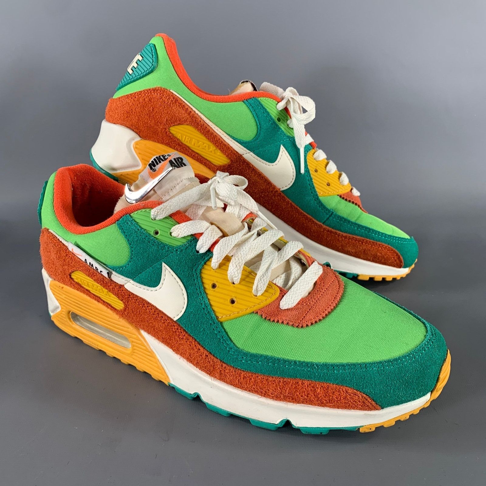 Nike Size 12 Orange Multi-Color Layered Suede Runner Sneakers Size US 12 / EU 45 - 1 Thumbnail
