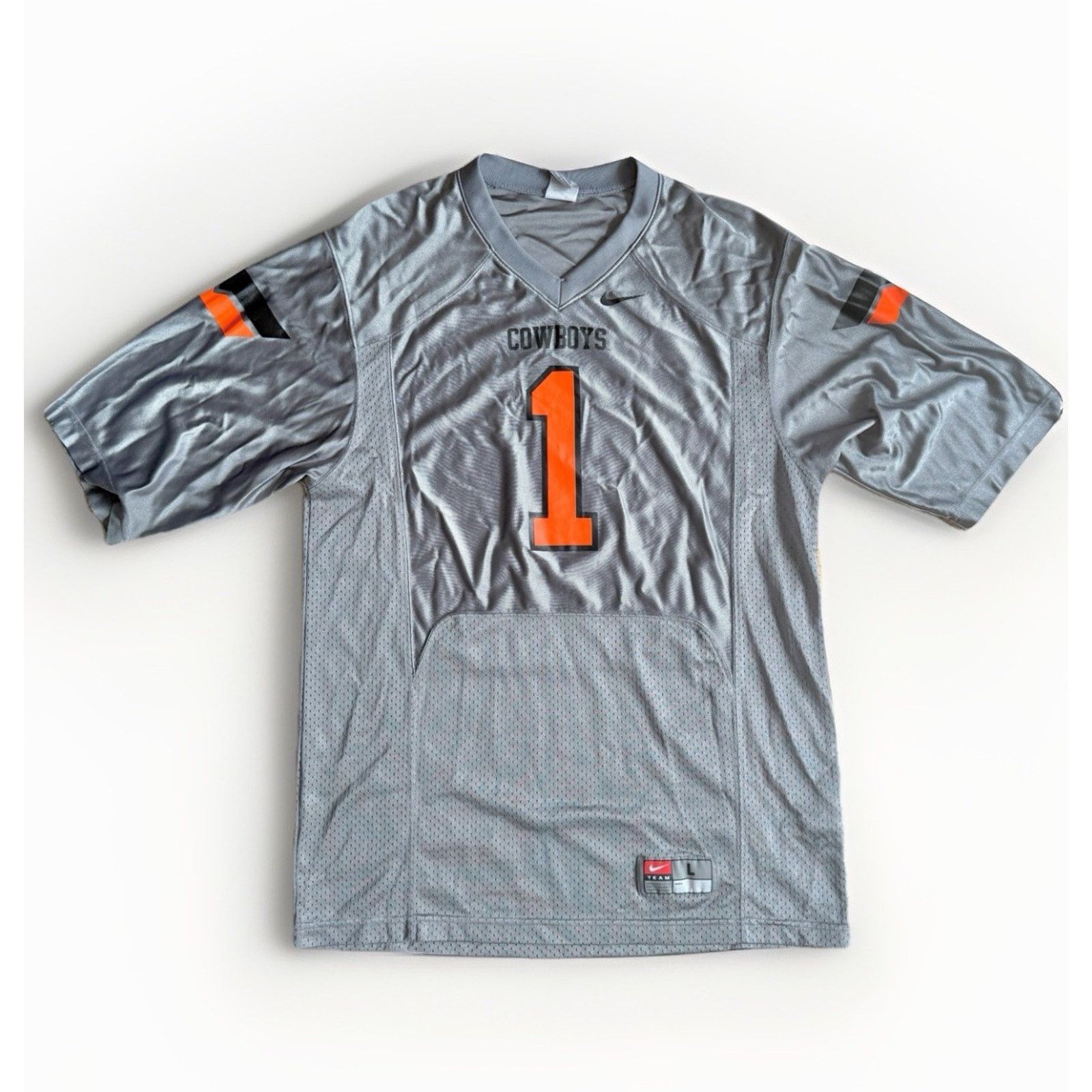 Nike Oklahoma State Cowboys OSU NCAA Nike Team Jersey Large Gray Size US L / EU 52-54 / 3 - 1 Thumbnail