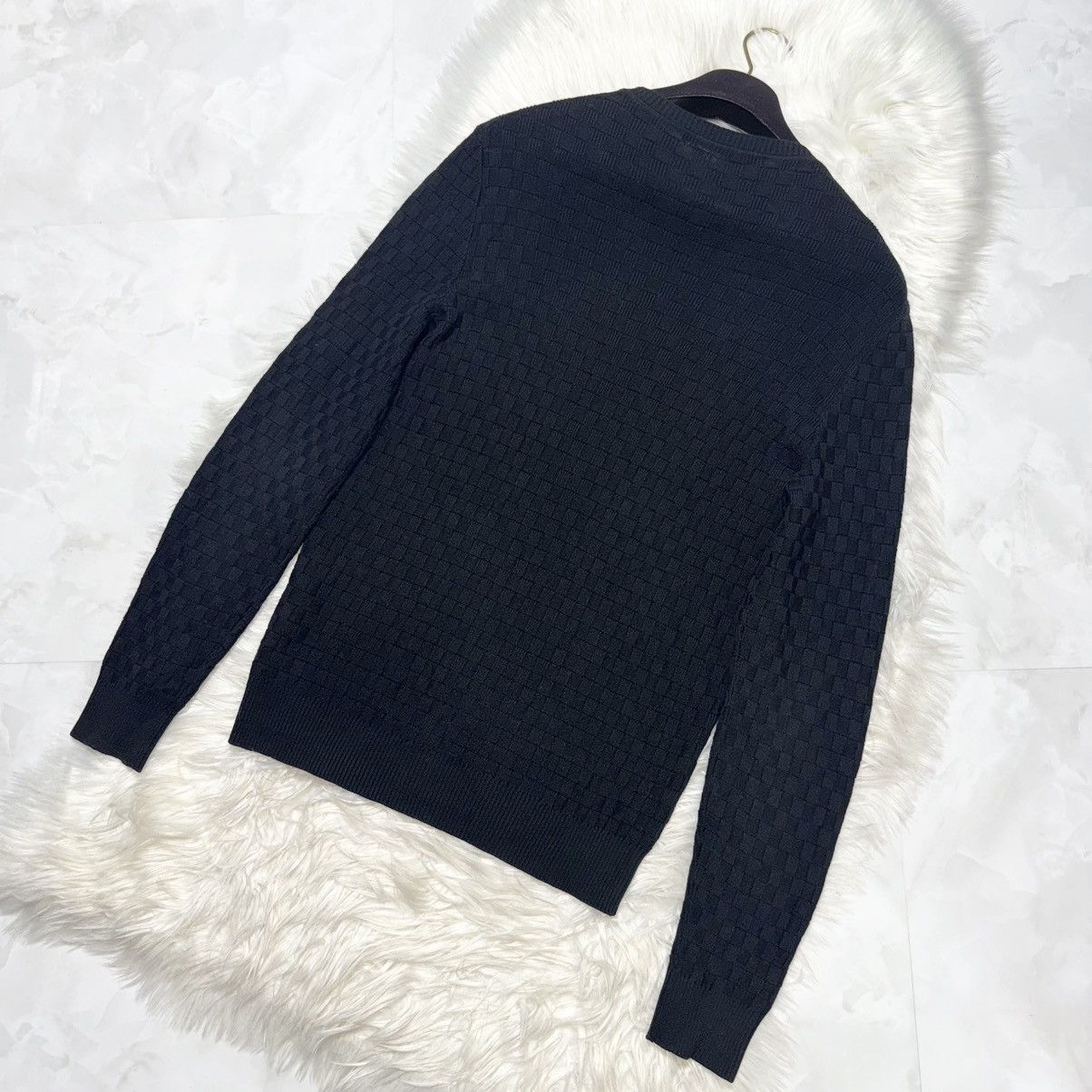 Louis Vuitton Louis Vuitton Damier Knit Sweater with LV Leather Patch, Size US M / EU 48-50 / 2 - 8 Thumbnail