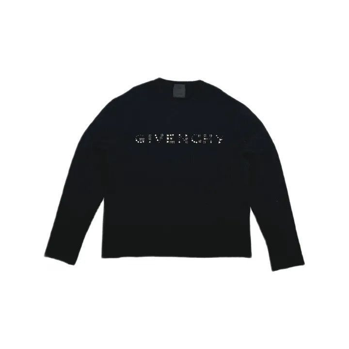 Givenchy Givenchy Givenchy Black Logo Embroidered Knit Sweater -250 Size US L / EU 52-54 / 3 - 2 Thumbnail