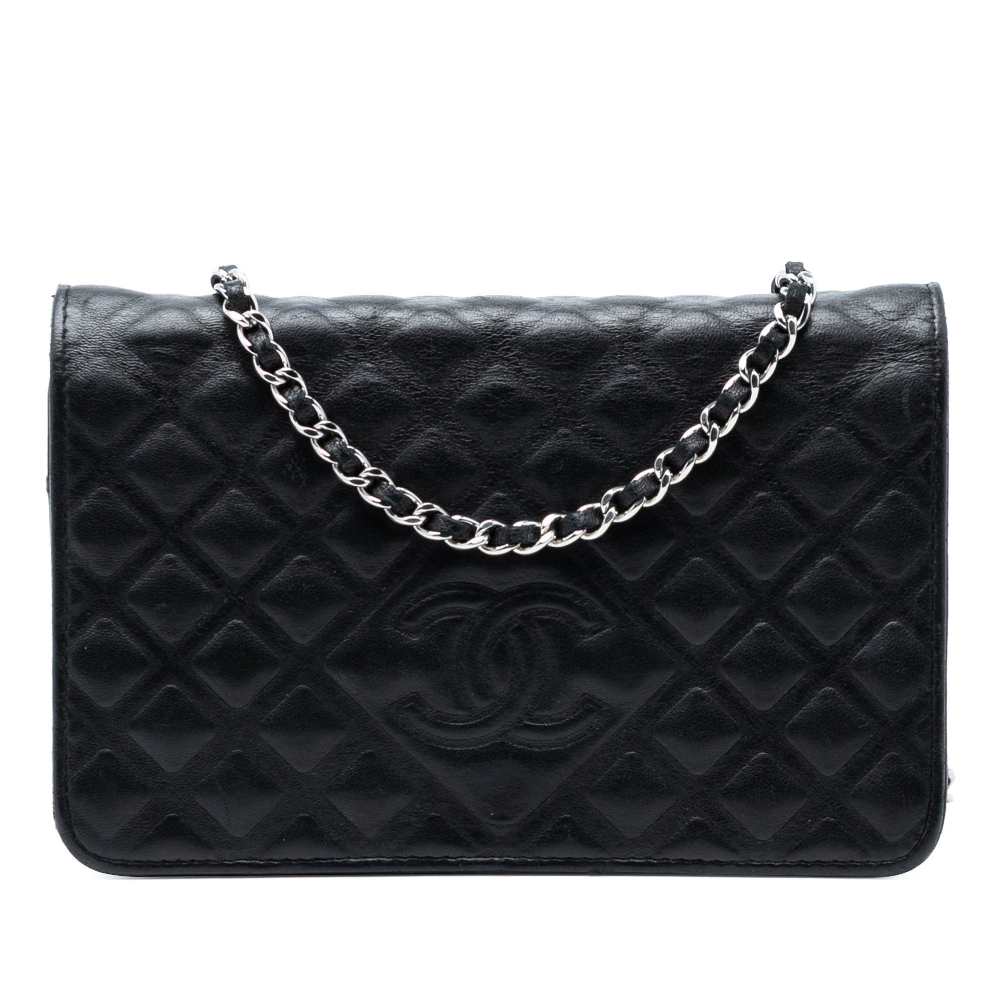 Chanel CC Embossed Lambskin Diamond Wallet On Chain Size ONE SIZE - 1 Thumbnail