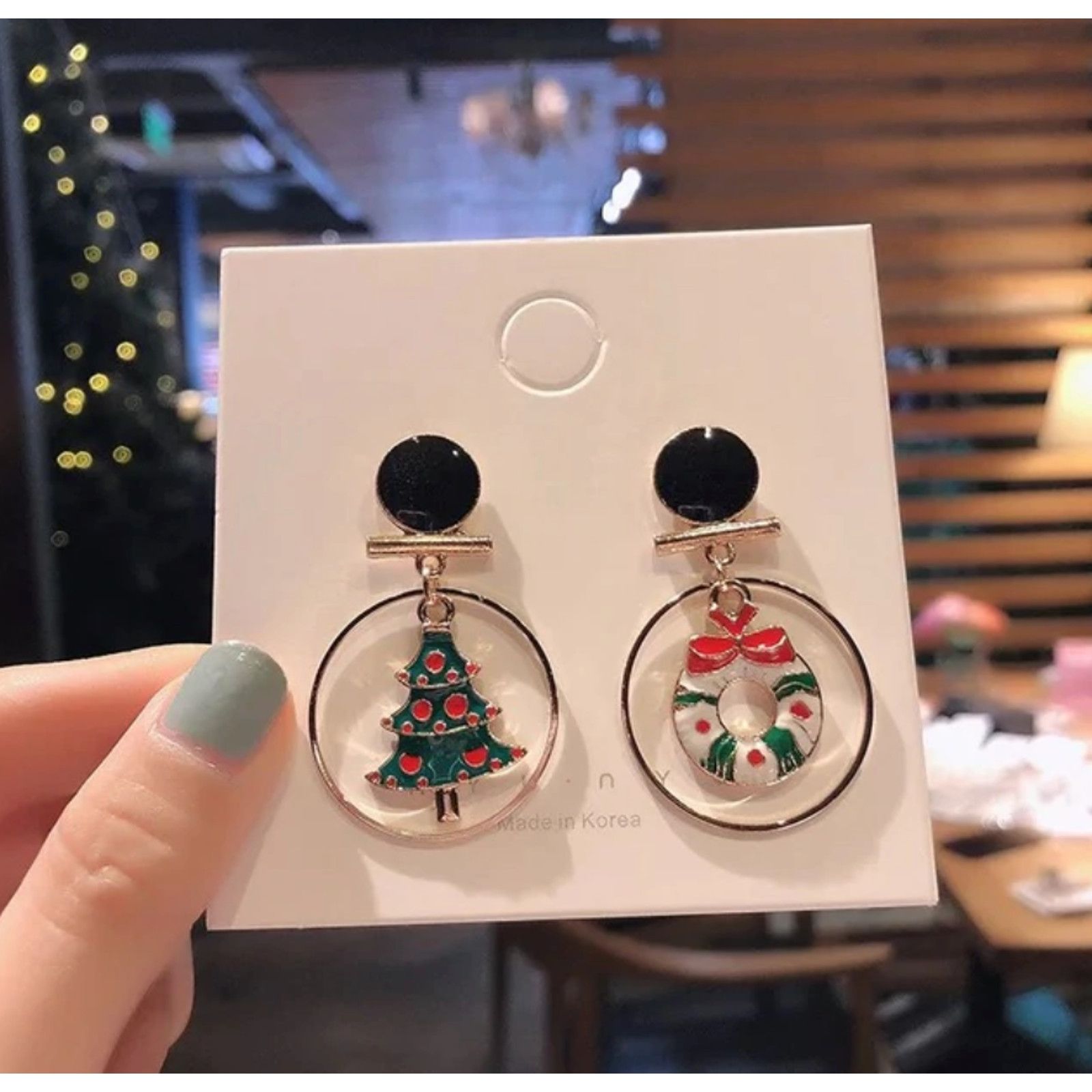 Diamond Earrings x Jewelry Christmas Ho Ho Ho Holiday Drop Earrings in Gold, Women's