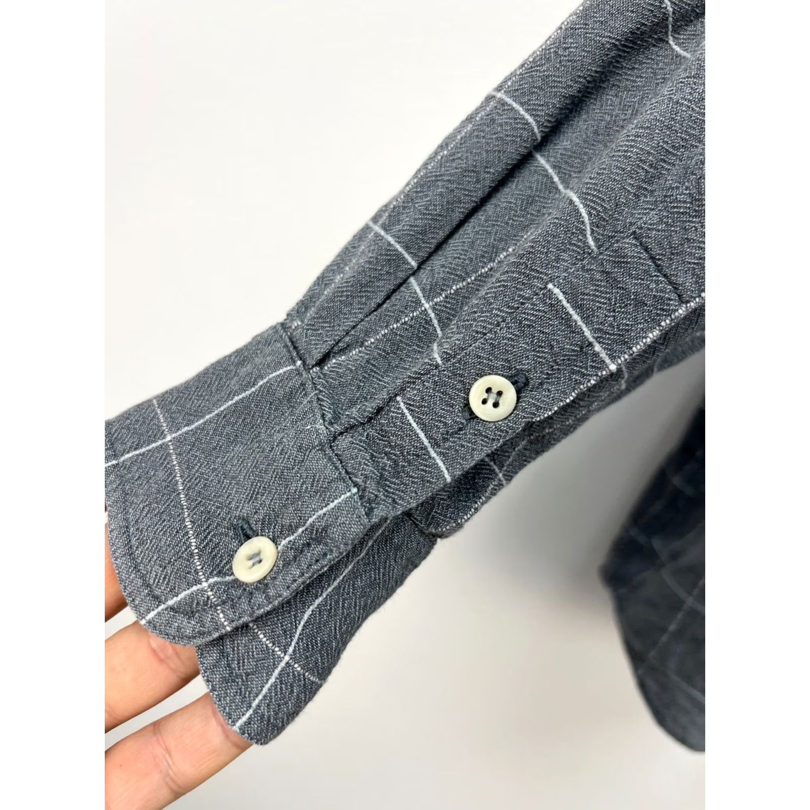 Vintage VINTAGE Armani Jeans Shirt Men's M Check Gray Button Down Size US M / EU 48-50 / 2 - 6 Thumbnail