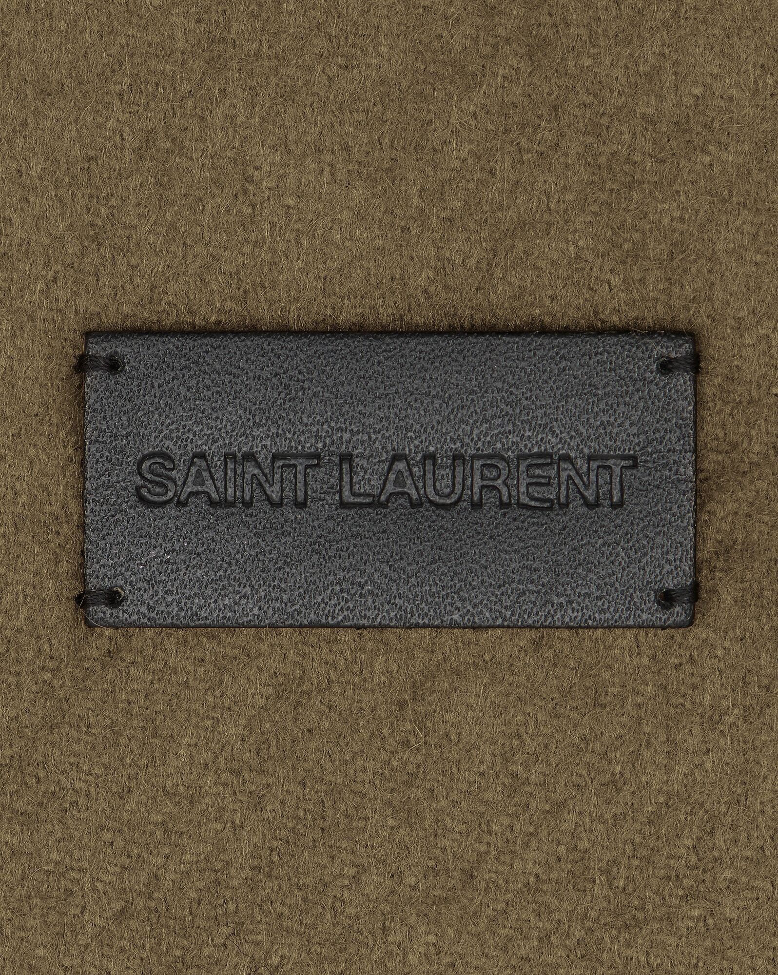 Saint Laurent Paris o1b1hav110924 Size: OS / Signature Scarf in khaki Size ONE SIZE - 2 Thumbnail