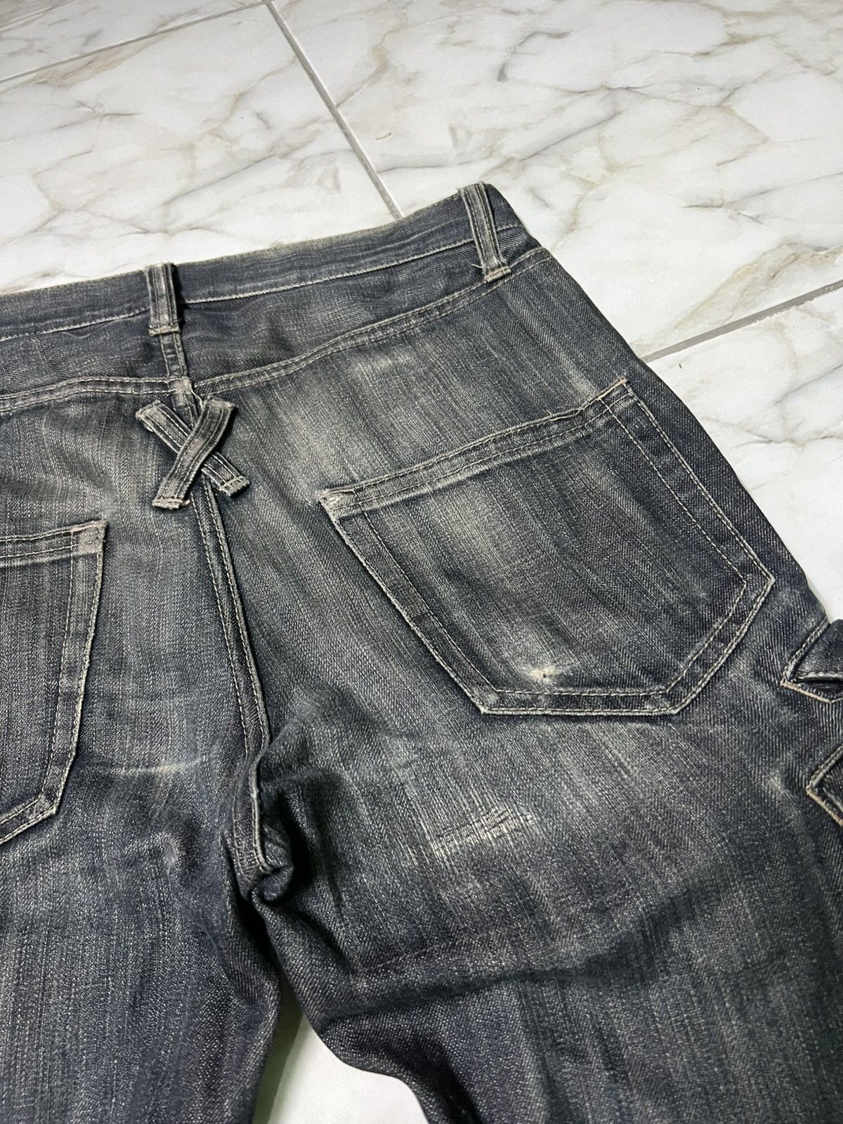 Japanese Brand × PPFM 💥DOUBLE WAIST💥PPFM MULTIPOCKET DISTRESS PUNK JEAN Size US 31 - 22 Thumbnail