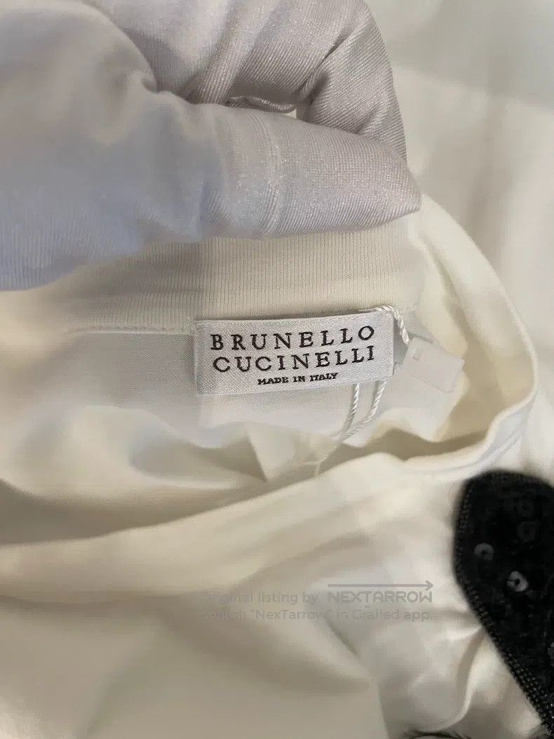 Brunello Cucinelli Brunello Cucinelli White Cotton Ostrich Feather Shoulder P Size L / US 10 / IT 46 - 3 Thumbnail