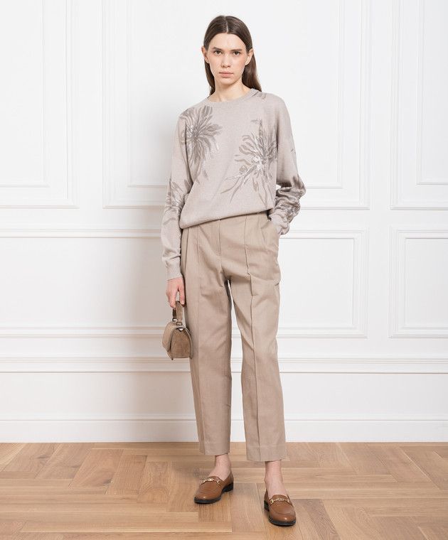 Brunello Cucinelli o1y0825 Crewneck Sweater in Beige Size XL / US 12-14 / IT 48-50 - 5 Thumbnail