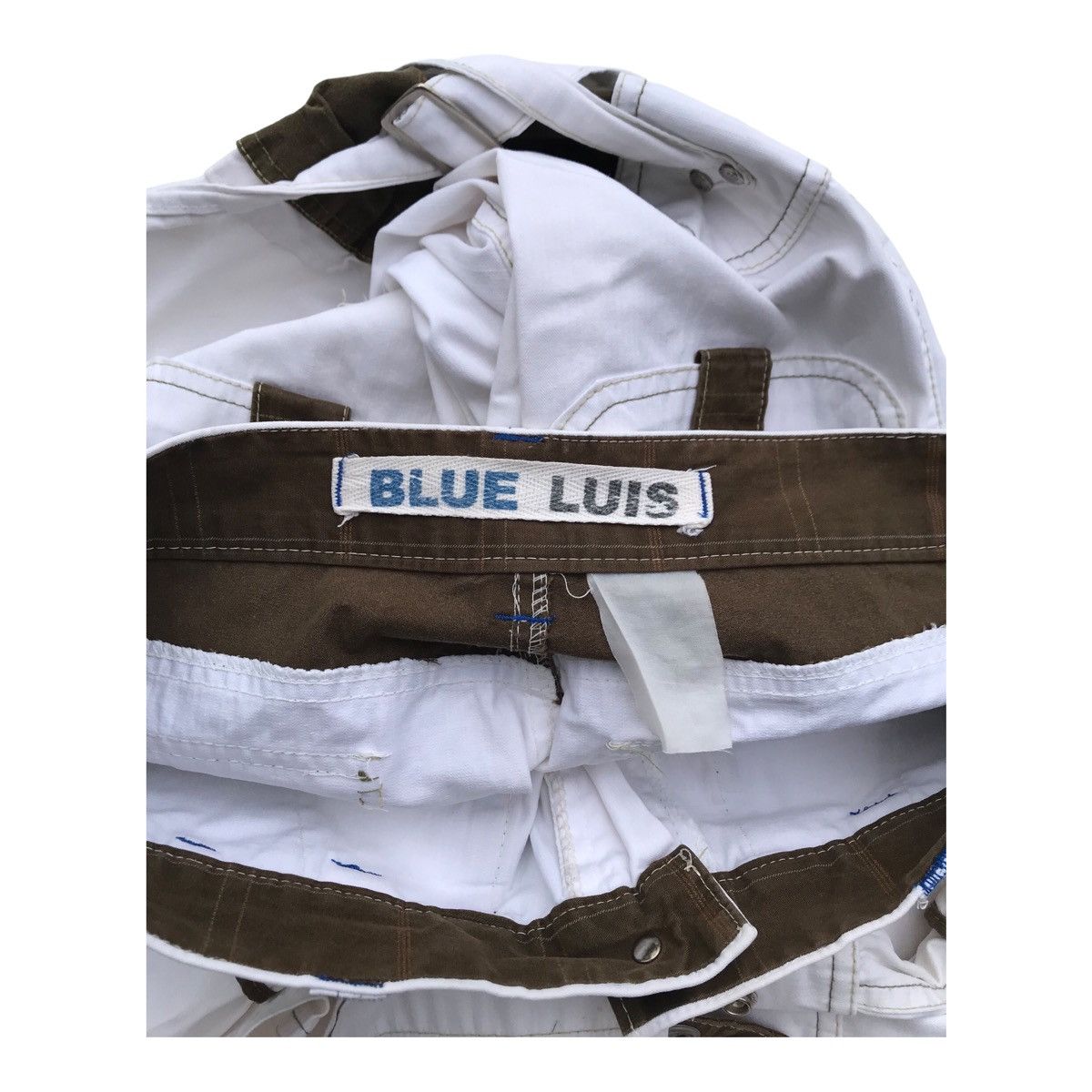 Japanese Brand Blue Luis White Tactical Multipocket Cargo Streetwear Pants Size US 31 - 4 Thumbnail